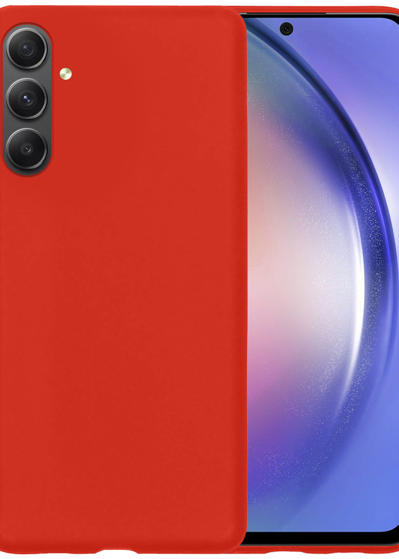 BTH Samsung A54 Hoesje Siliconen Case Cover - Samsung Galaxy A54 Hoesje Cover Hoes Siliconen - Rood