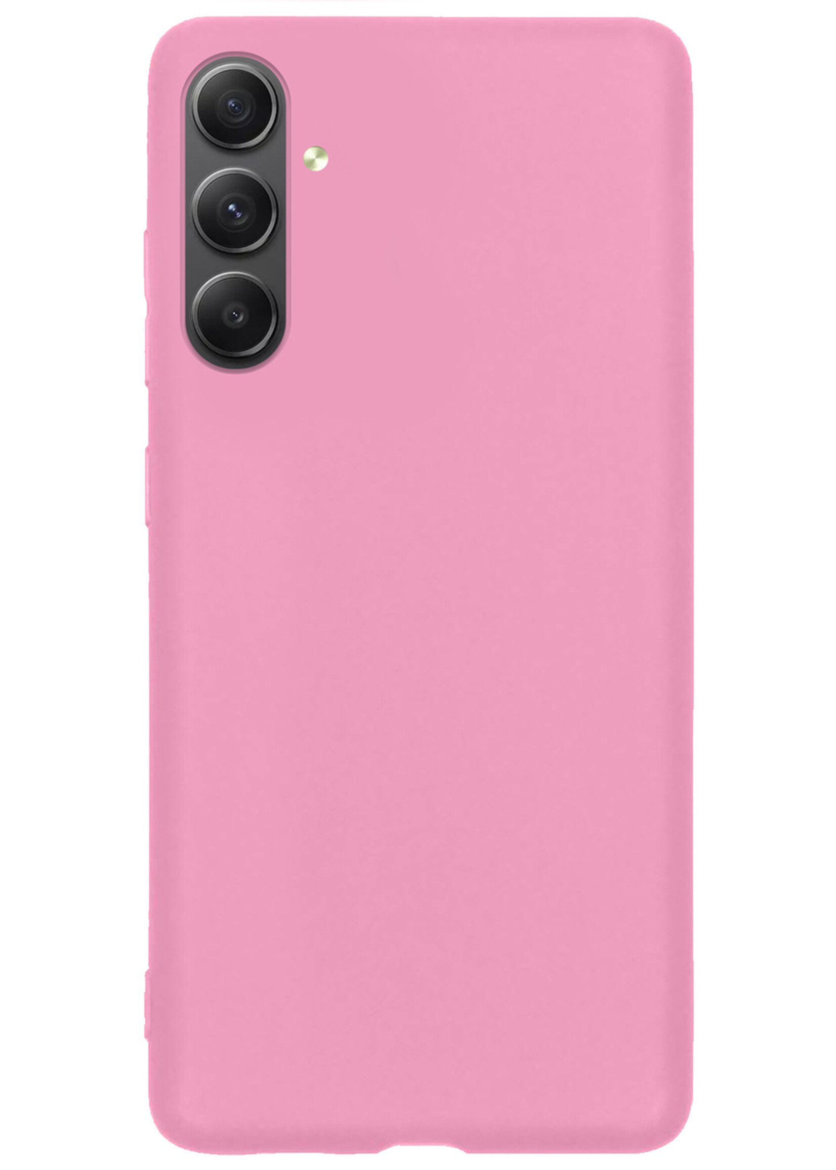 BTH Samsung A54 Hoesje Siliconen Case Cover - Samsung Galaxy A54 Hoesje Cover Hoes Siliconen - Licht Roze