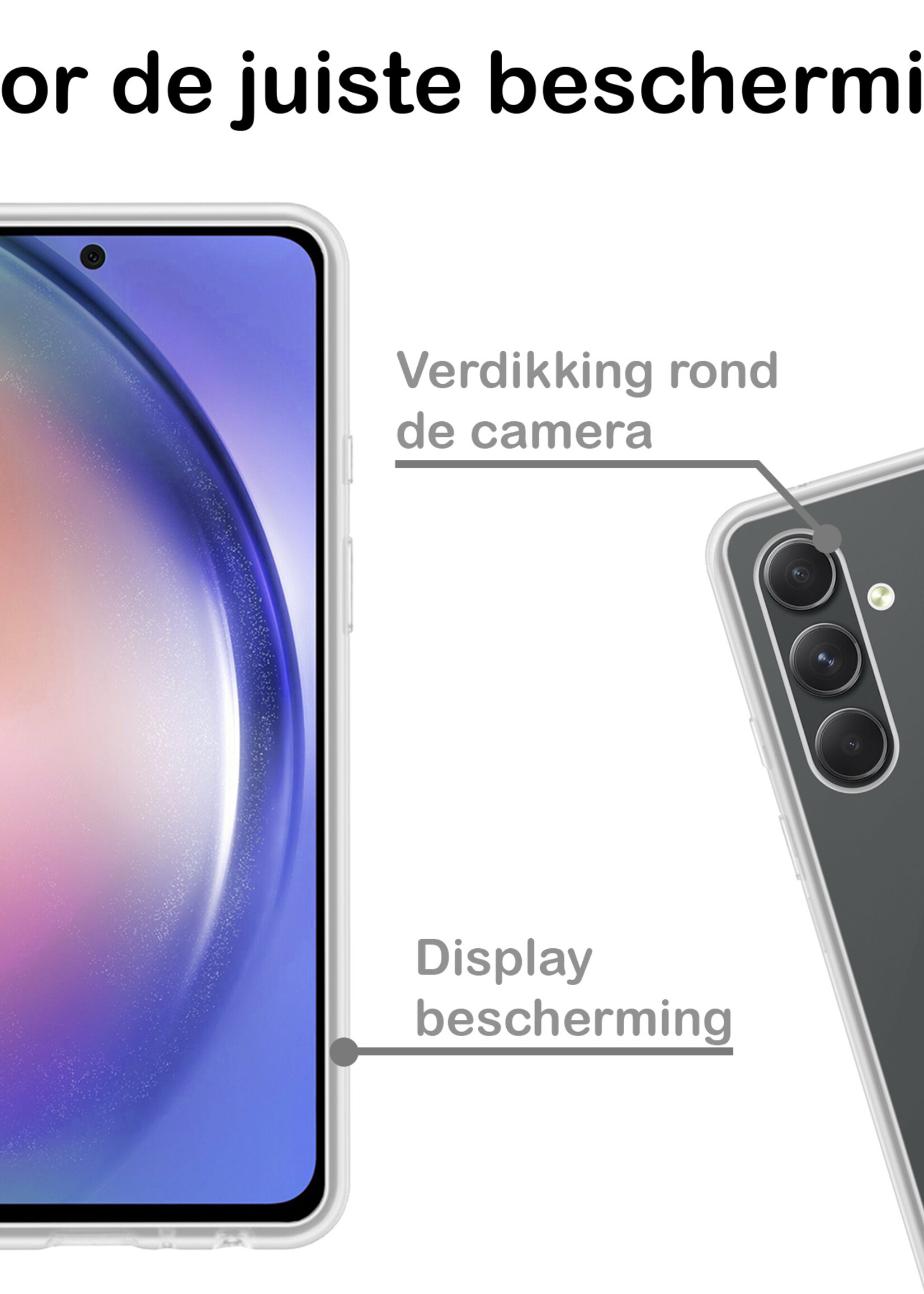 BTH Samsung A54 Hoesje Siliconen Case Cover - Samsung Galaxy A54 Hoesje Cover Hoes Siliconen - Transparant