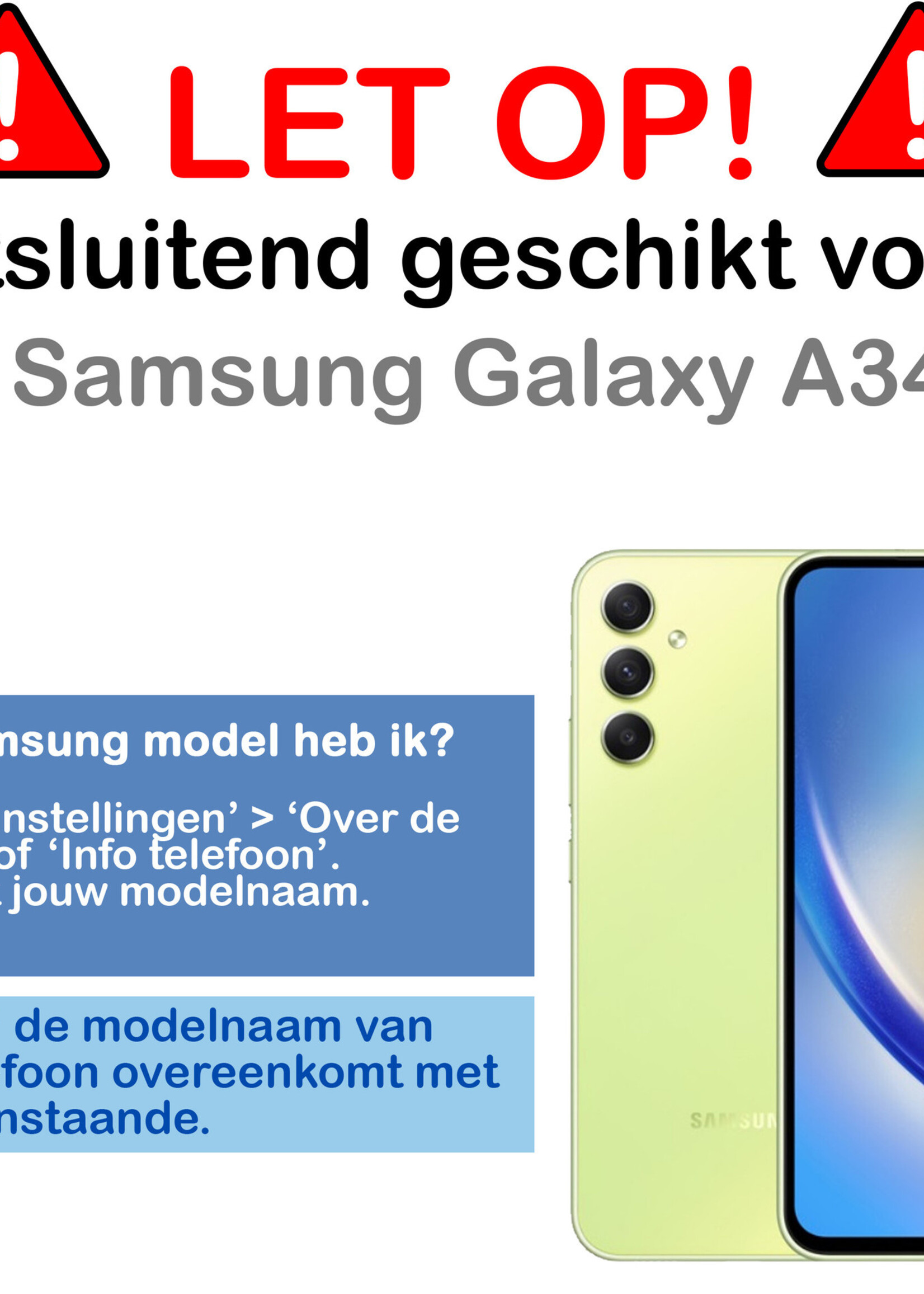 BTH Hoesje Geschikt voor Samsung A34 Hoesje Siliconen Shock Proof Case Hoes Met 2x Screenprotector - Hoes Geschikt voor Samsung Galaxy A34 Hoes Cover Case Shockproof - Transparant