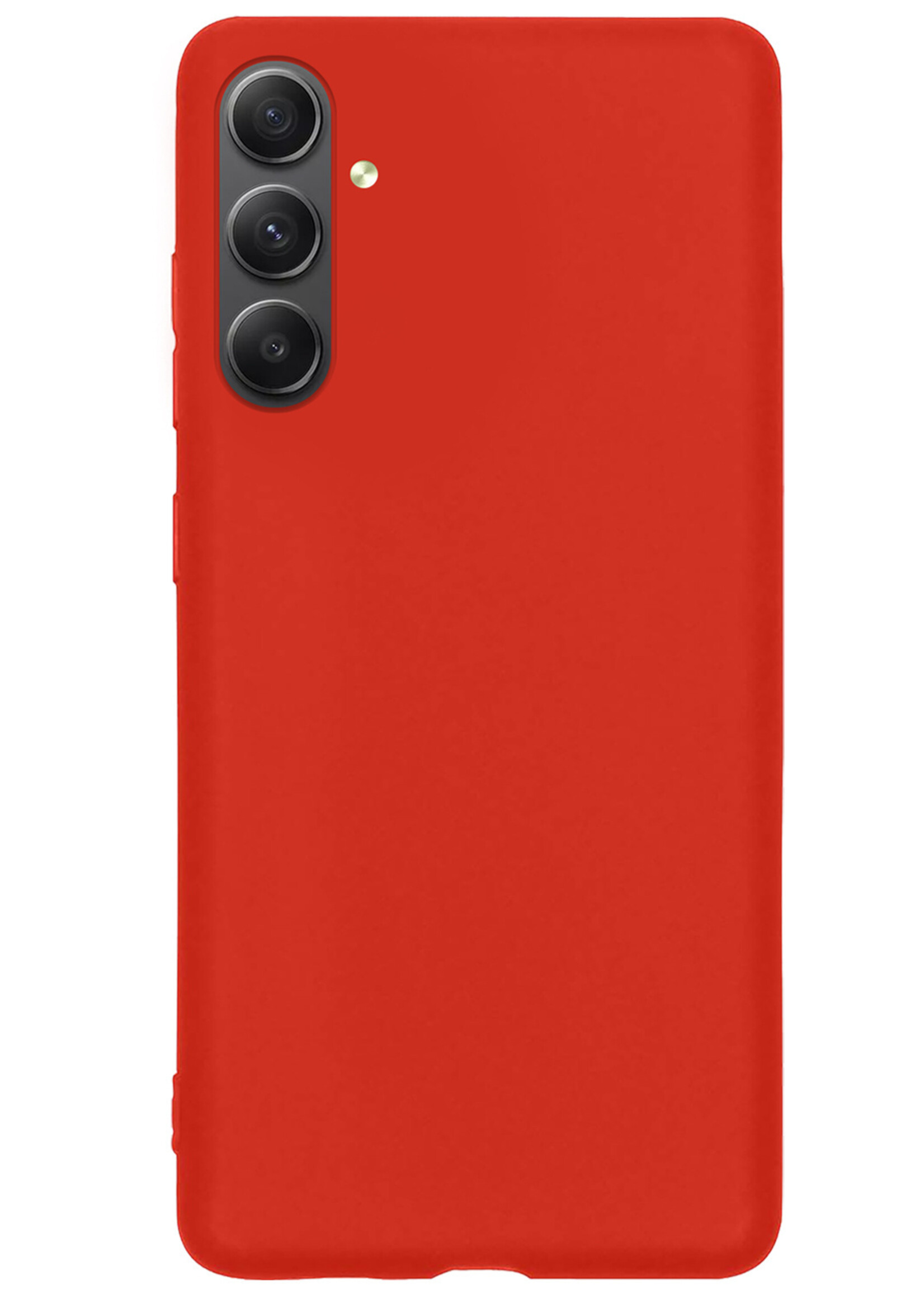 BTH Hoesje Geschikt voor Samsung A34 Hoesje Siliconen Case Hoes Met Screenprotector - Hoes Geschikt voor Samsung Galaxy A34 Hoes Cover Case - Rood