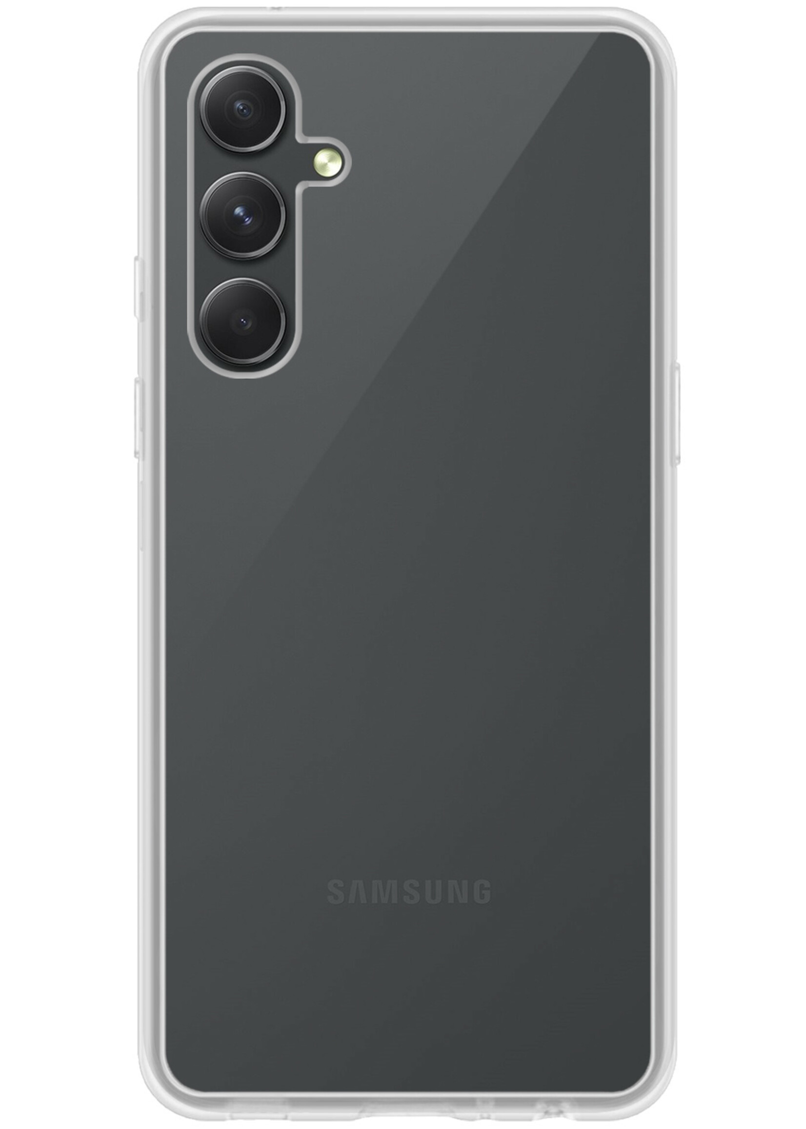 BTH Hoesje Geschikt voor Samsung A34 Hoesje Siliconen Case Hoes Met 2x Screenprotector - Hoes Geschikt voor Samsung Galaxy A34 Hoes Cover Case - Transparant