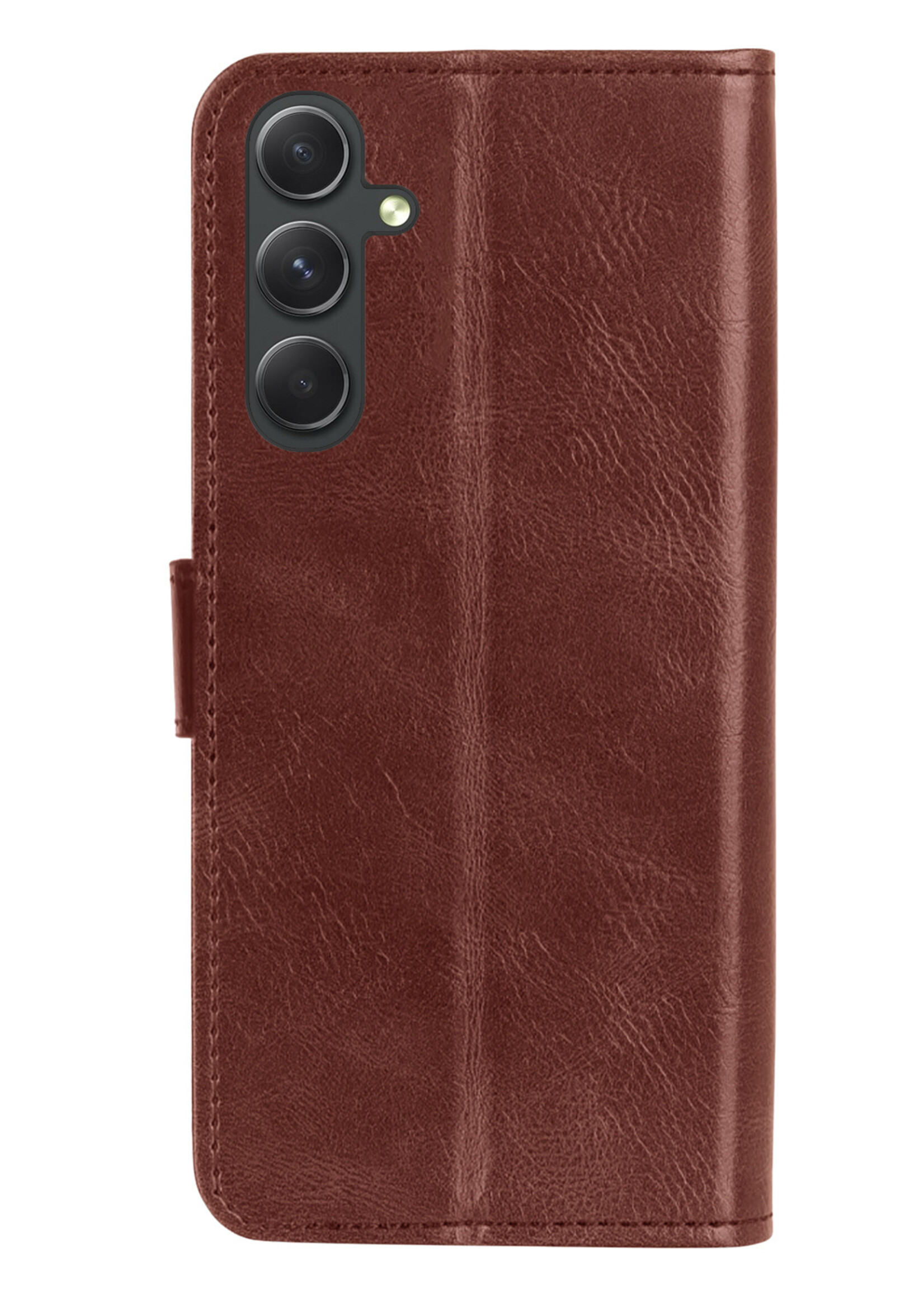 BTH Hoesje Geschikt voor Samsung A54 Hoesje Book Case Hoes Portemonnee Cover Walletcase Met Screenprotector - Hoes Geschikt voor Samsung Galaxy A54 Hoes Bookcase Hoesje - Bruin