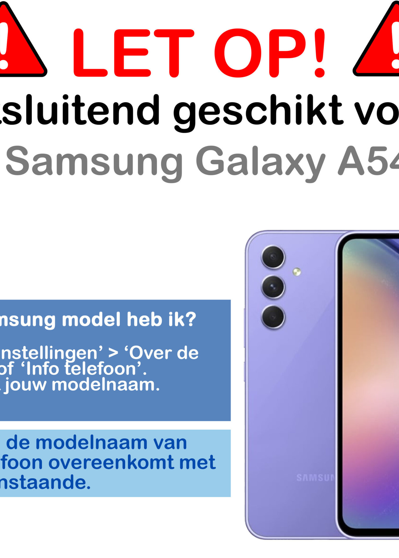 BTH Hoesje Geschikt voor Samsung A54 Hoesje Met Pasjeshouder Siliconen Case Met Kaarthouder Met Screenprotector - Hoes Geschikt voor Samsung Galaxy A54 Hoesje Shock Proof Case - Transparant
