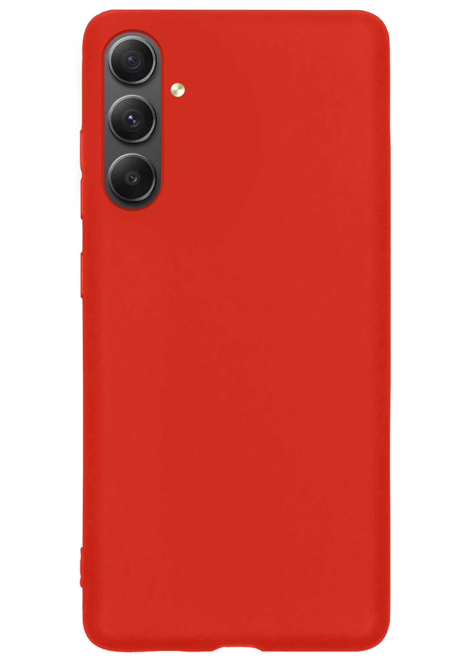 BTH Hoesje Geschikt voor Samsung A54 Hoesje Siliconen Case Hoes Met Screenprotector - Hoes Geschikt voor Samsung Galaxy A54 Hoes Cover Case - Rood