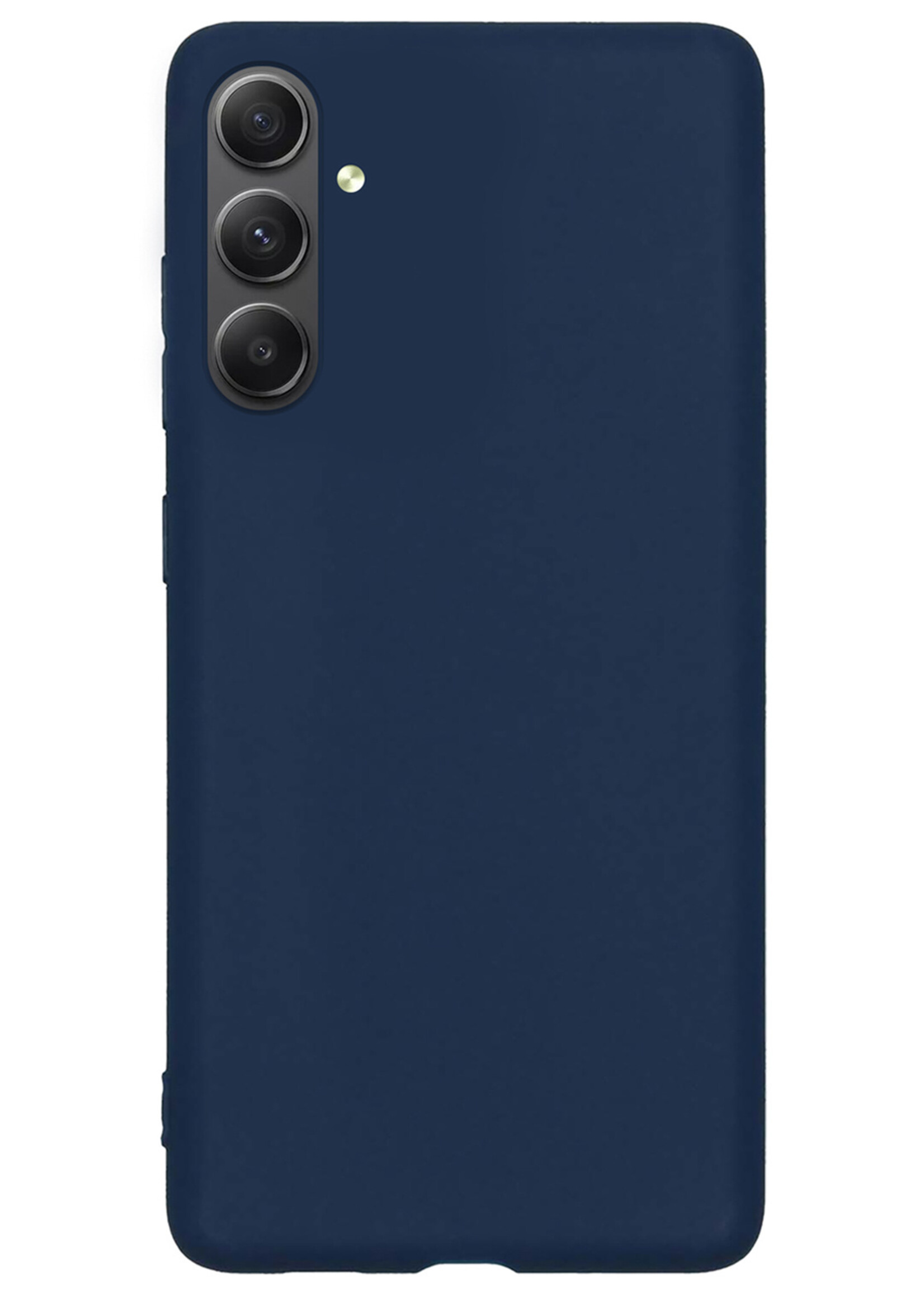 BTH Hoesje Geschikt voor Samsung A54 Hoesje Siliconen Case Hoes Met 2x Screenprotector - Hoes Geschikt voor Samsung Galaxy A54 Hoes Cover Case - Donkerblauw