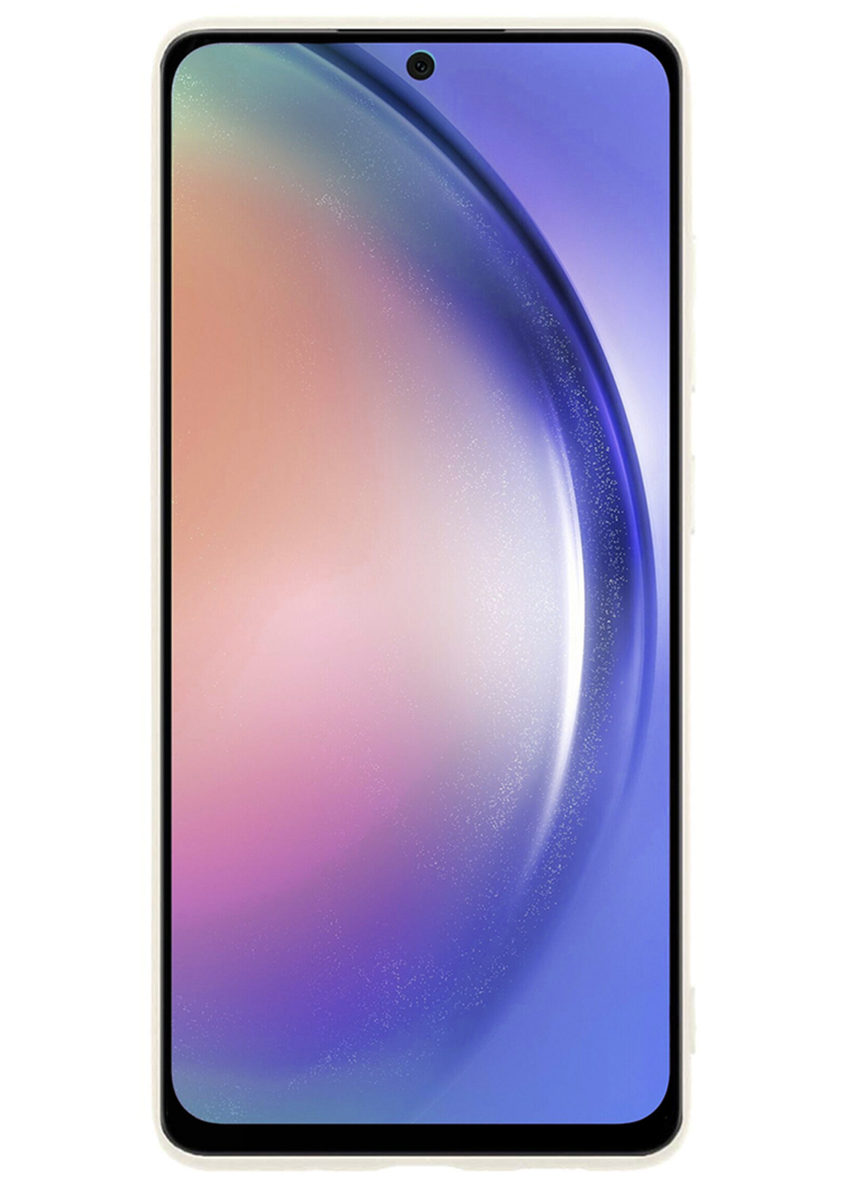 BTH Hoesje Geschikt voor Samsung A54 Hoesje Siliconen Case Hoes Met 2x Screenprotector - Hoes Geschikt voor Samsung Galaxy A54 Hoes Cover Case - Wit