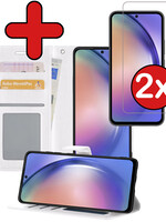 BTH BTH Samsung Galaxy A54 Hoesje Bookcase Wit Met 2x Screenprotector