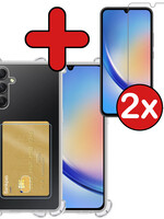 BTH BTH Samsung Galaxy A34 Hoesje Pashouder Met 2x Screenprotector