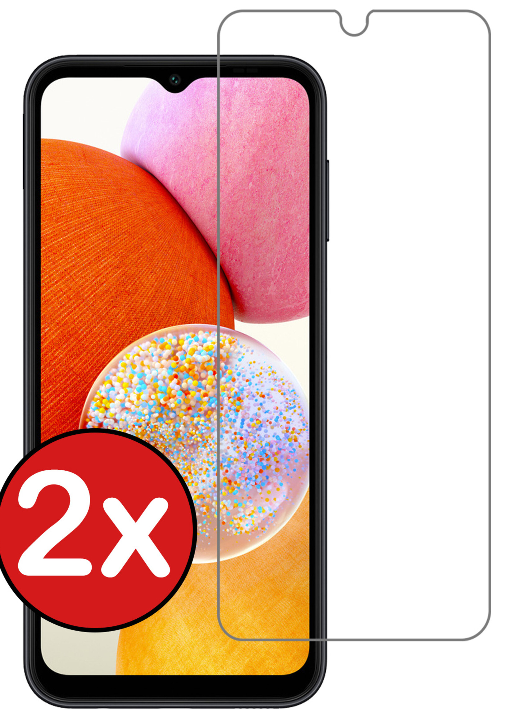 BTH Screenprotector Geschikt voor Samsung A14 Screenprotector Glas Gehard Tempered Glass - Screenprotector Geschikt voor Samsung Galaxy A14 Screen Protector Screen Cover - 2 PACK