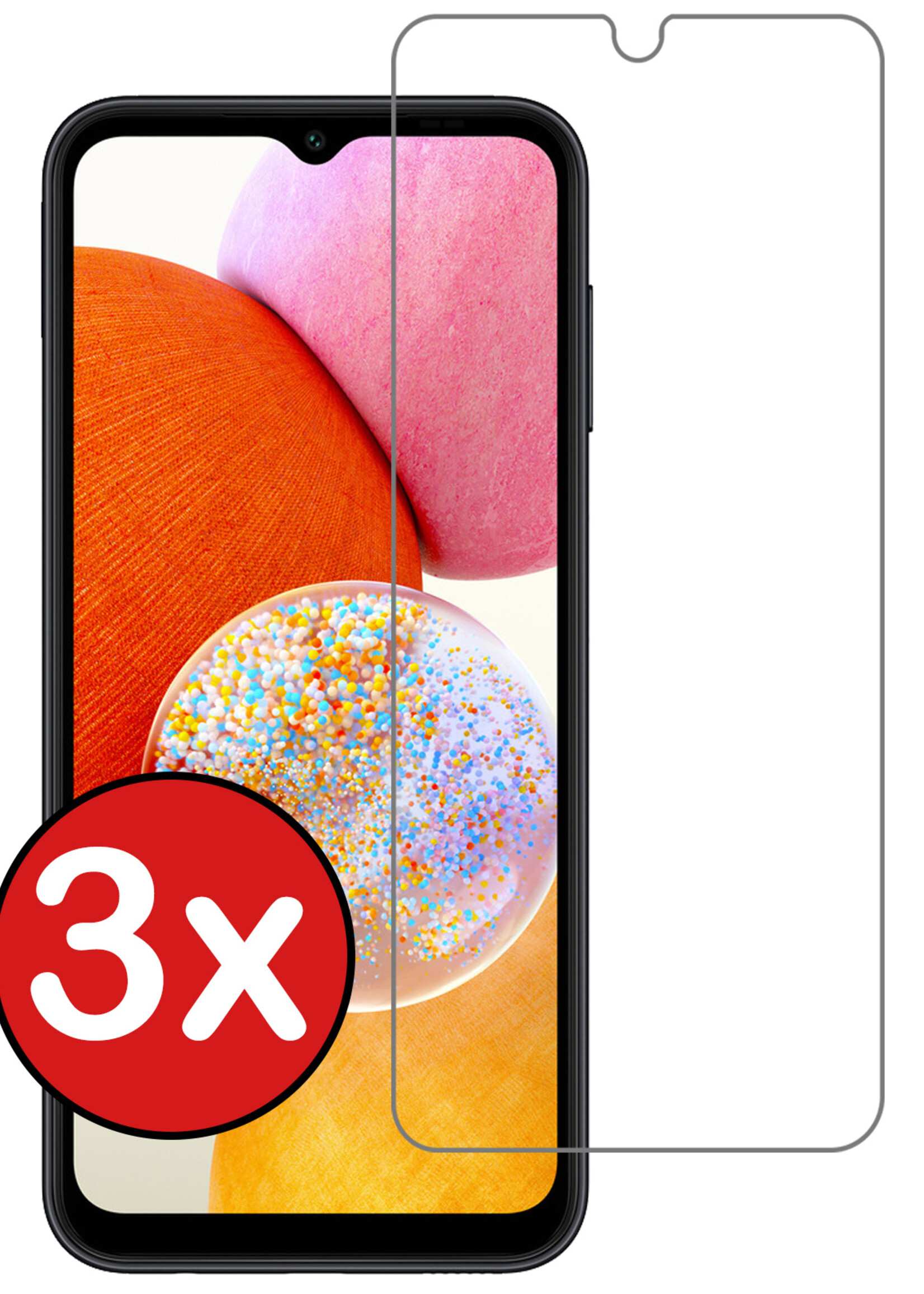 BTH Screenprotector Geschikt voor Samsung A14 Screenprotector Glas Gehard Tempered Glass - Screenprotector Geschikt voor Samsung Galaxy A14 Screen Protector Screen Cover - 3 PACK