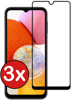 BTH BTH Samsung Galaxy A14 Screenprotector Glas  Full Cover - 3 PACK