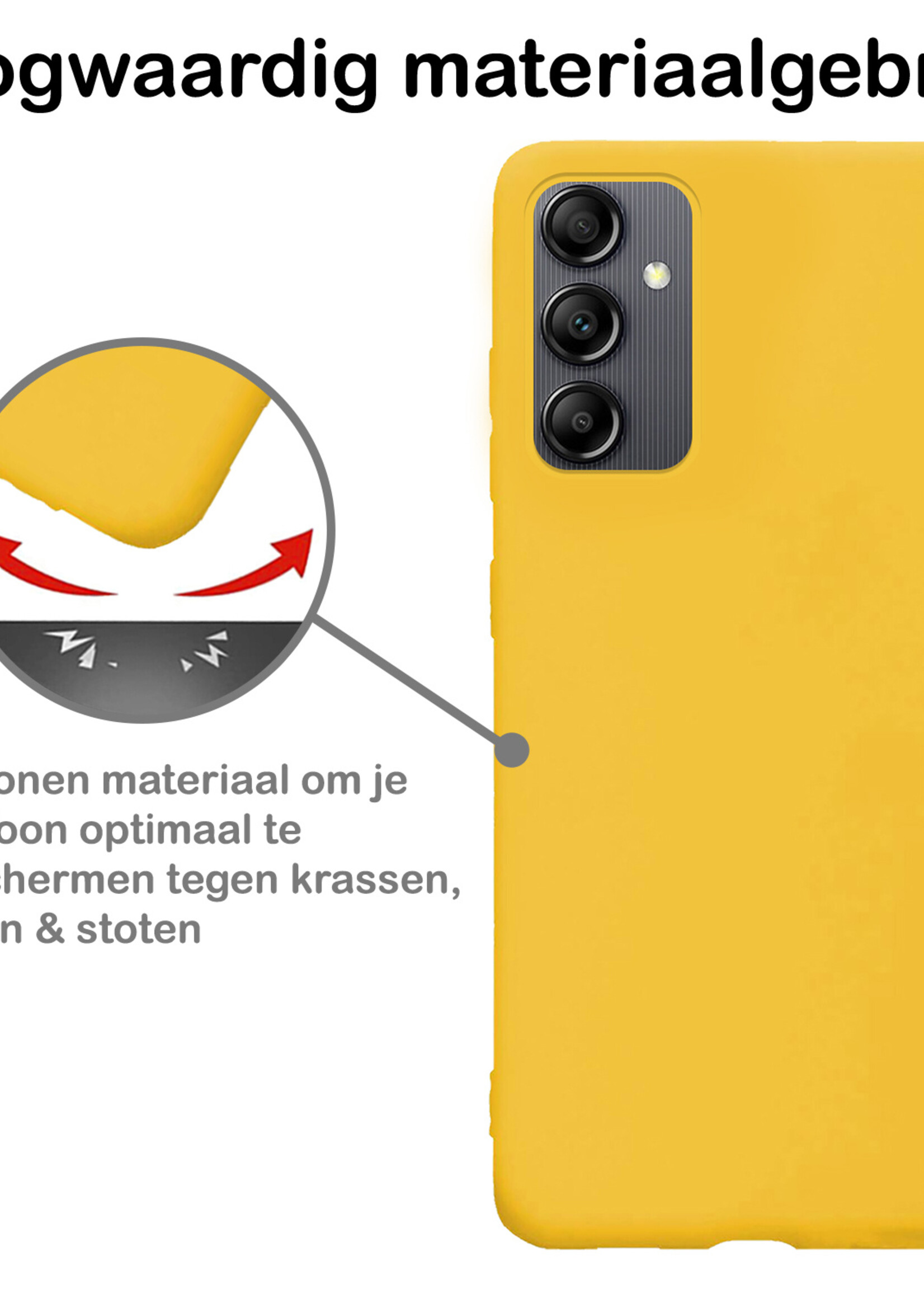 BTH Samsung A14 Hoesje Siliconen Case Cover - Samsung Galaxy A14 Hoesje Cover Hoes Siliconen - Geel