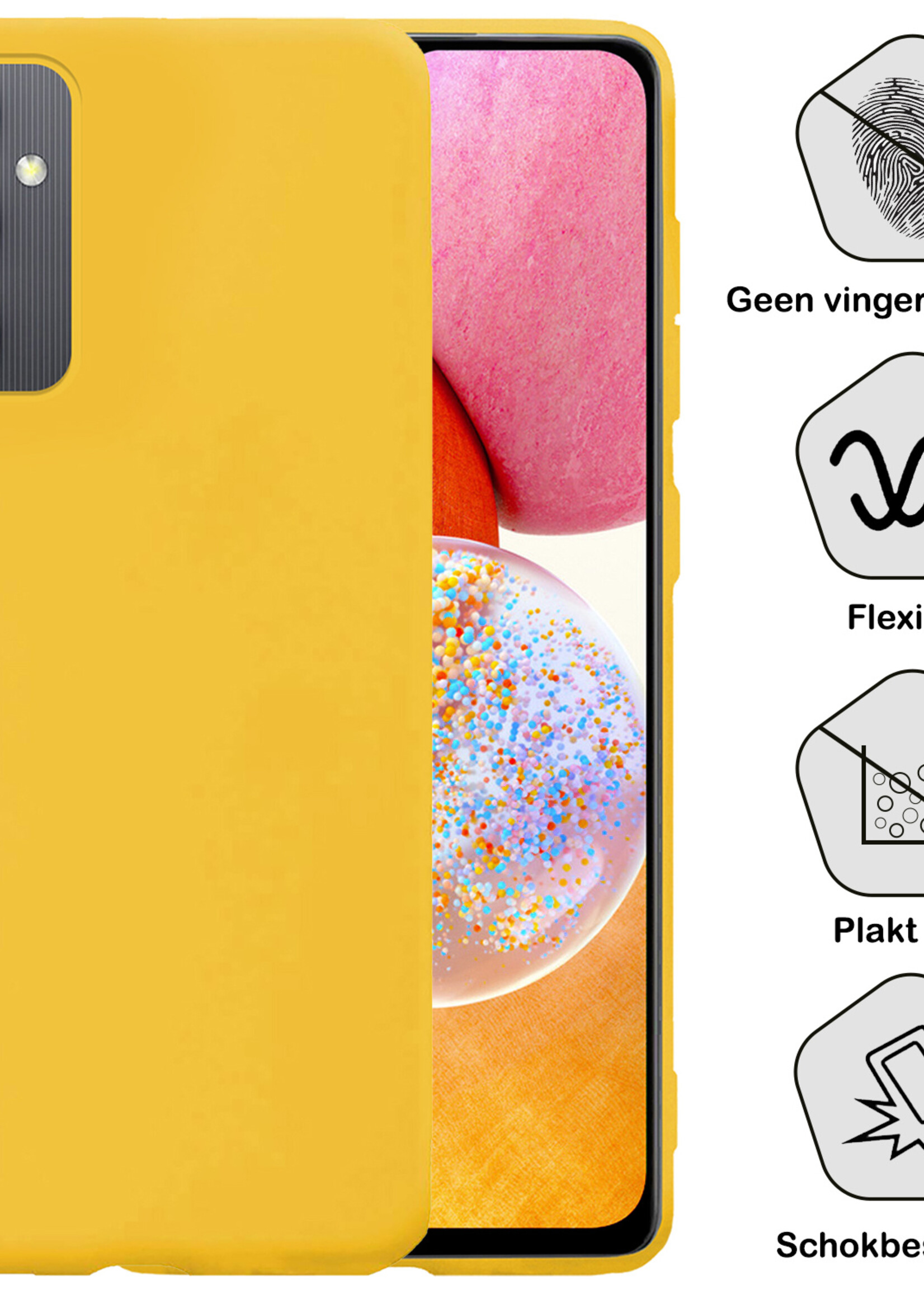 BTH Samsung A14 Hoesje Siliconen Case Cover - Samsung Galaxy A14 Hoesje Cover Hoes Siliconen - Geel