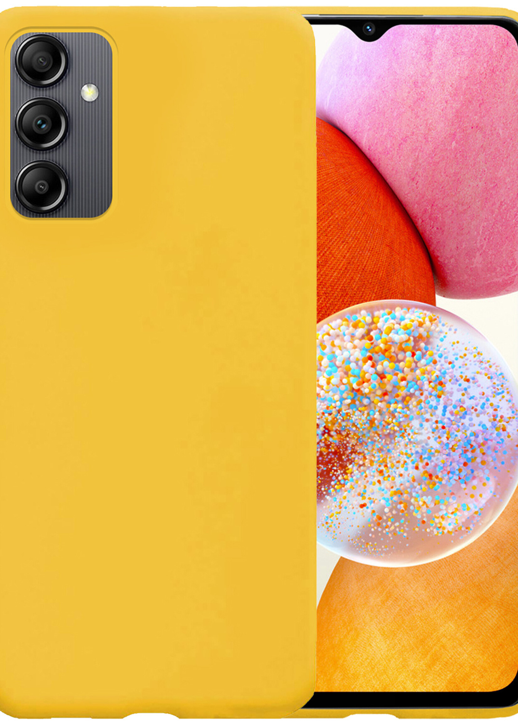 BTH Samsung A14 Hoesje Siliconen Case Cover - Samsung Galaxy A14 Hoesje Cover Hoes Siliconen - Geel
