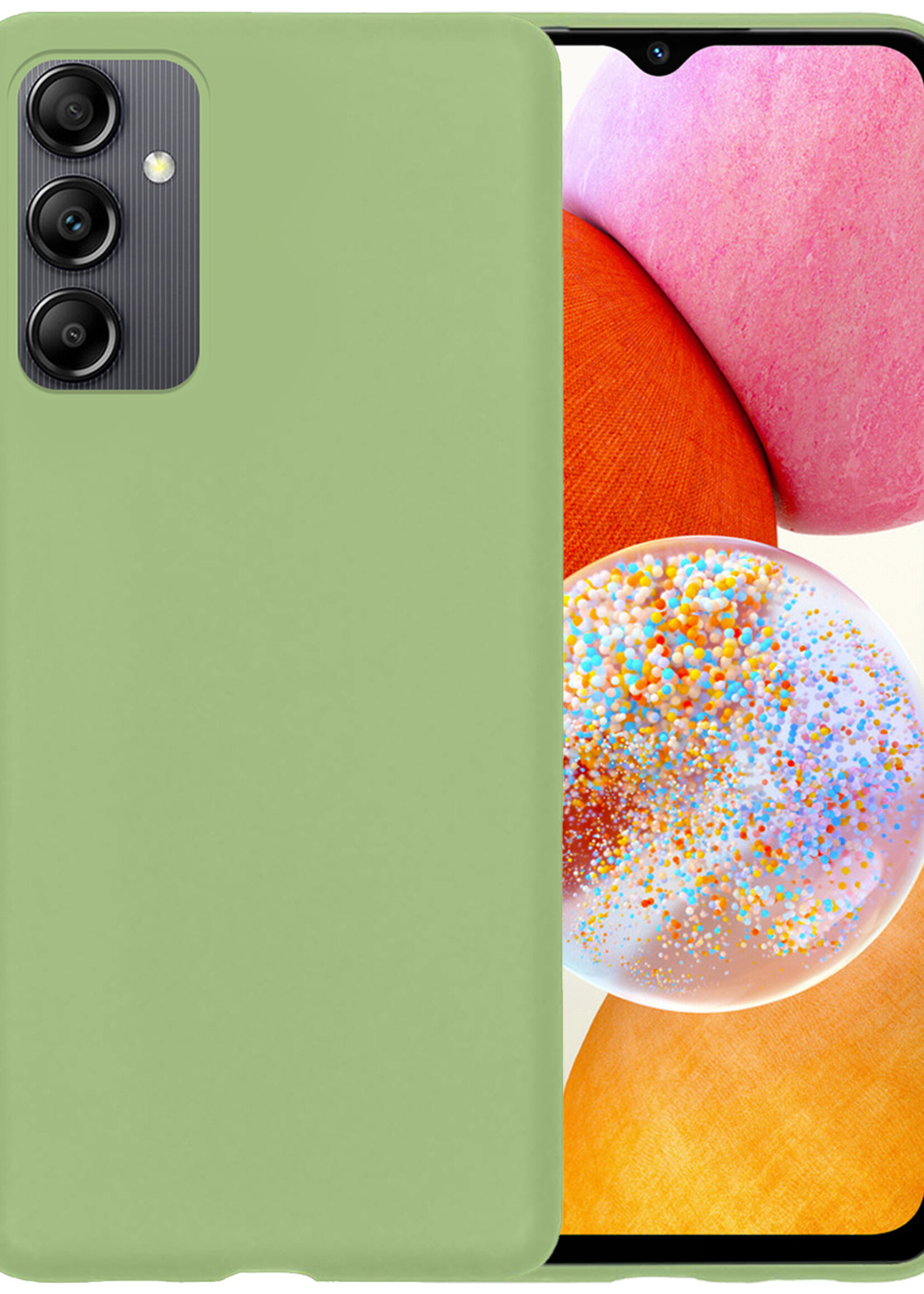 BTH Samsung A14 Hoesje Siliconen Case Cover - Samsung Galaxy A14 Hoesje Cover Hoes Siliconen - Groen