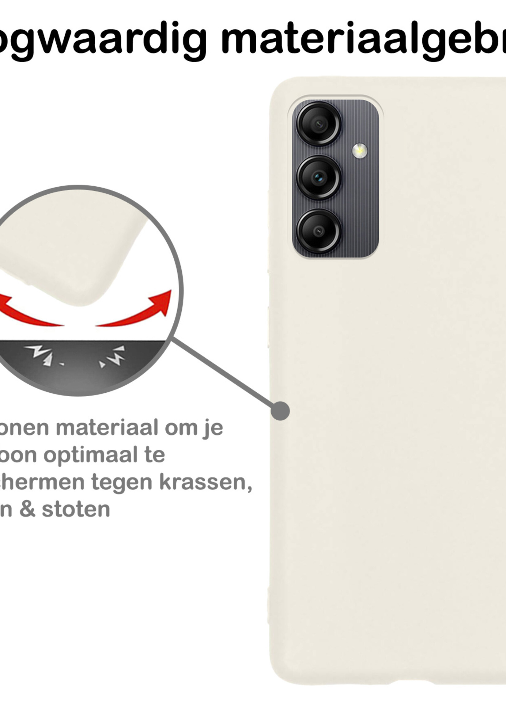 BTH Samsung A14 Hoesje Siliconen Case Cover - Samsung Galaxy A14 Hoesje Cover Hoes Siliconen - Wit