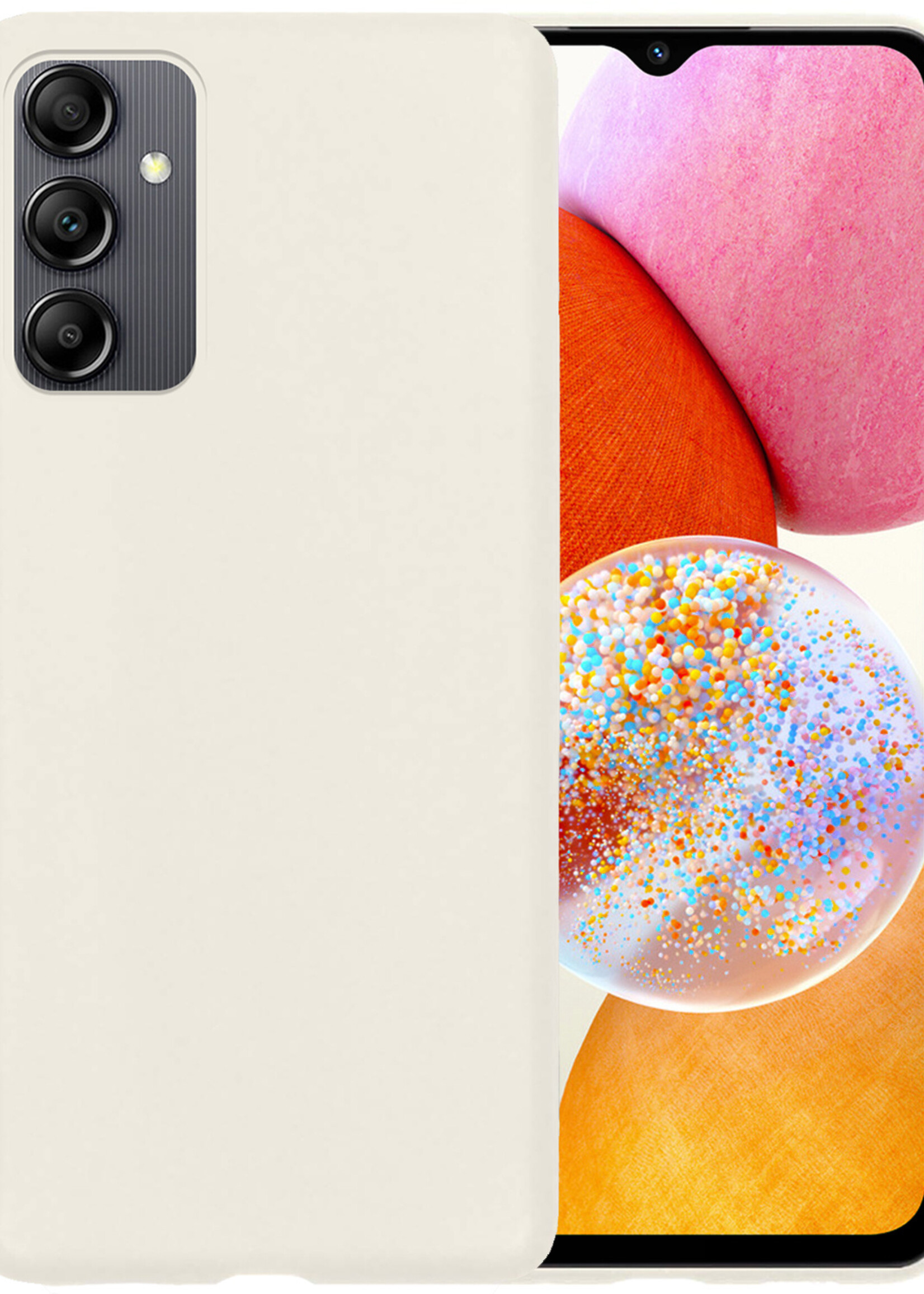 BTH Samsung A14 Hoesje Siliconen Case Cover - Samsung Galaxy A14 Hoesje Cover Hoes Siliconen - Wit
