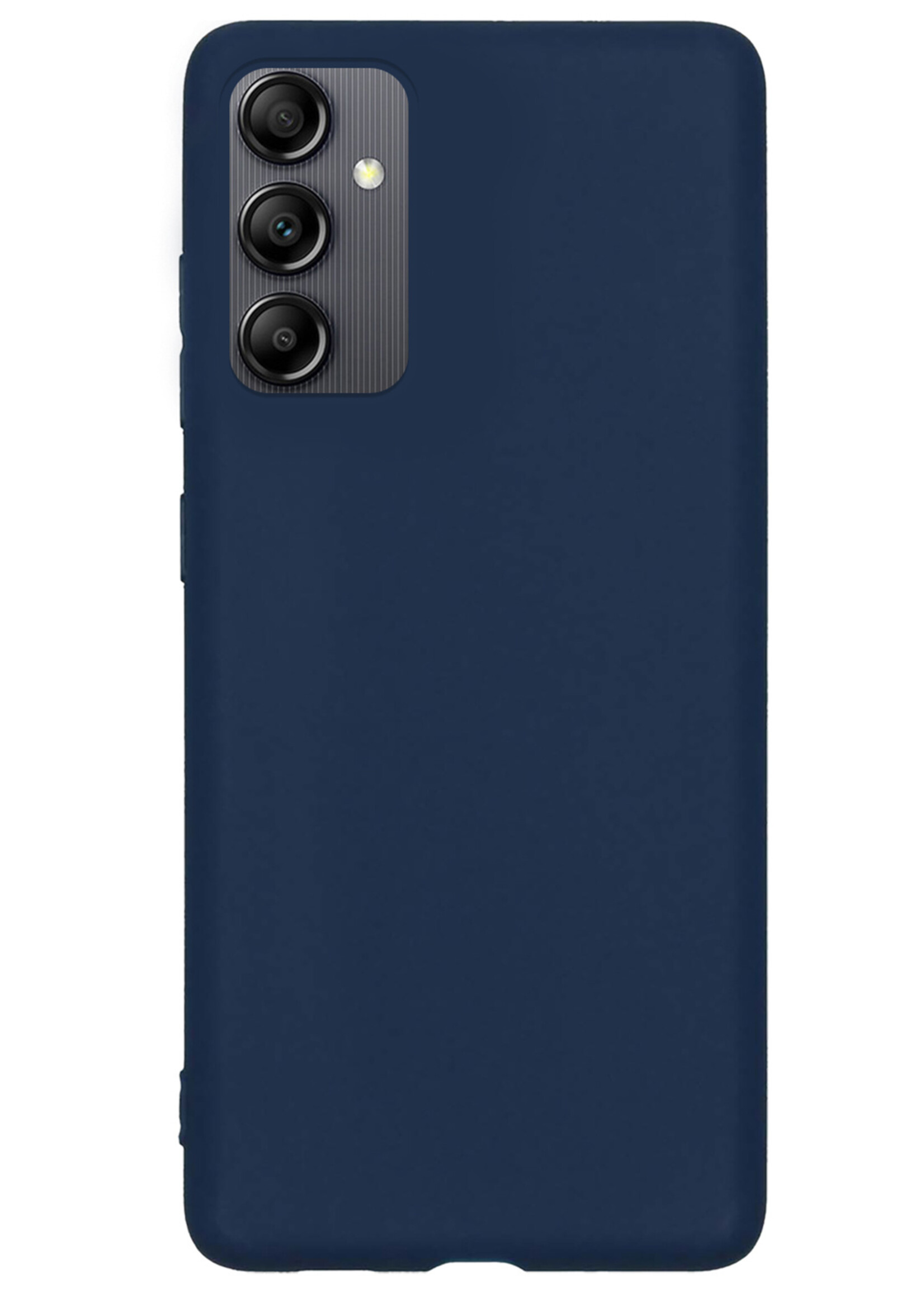 BTH Hoesje Geschikt voor Samsung A14 Hoesje Siliconen Case Hoes - Hoes Geschikt voor Samsung Galaxy A14 Hoes Cover Case - Donkerblauw - 2 PACK