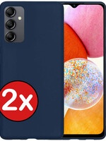 BTH BTH Samsung Galaxy A14 Hoesje Siliconen - Donkerblauw - 2 PACK