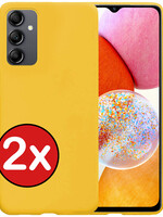 BTH BTH Samsung Galaxy A14 Hoesje Siliconen - Geel - 2 PACK