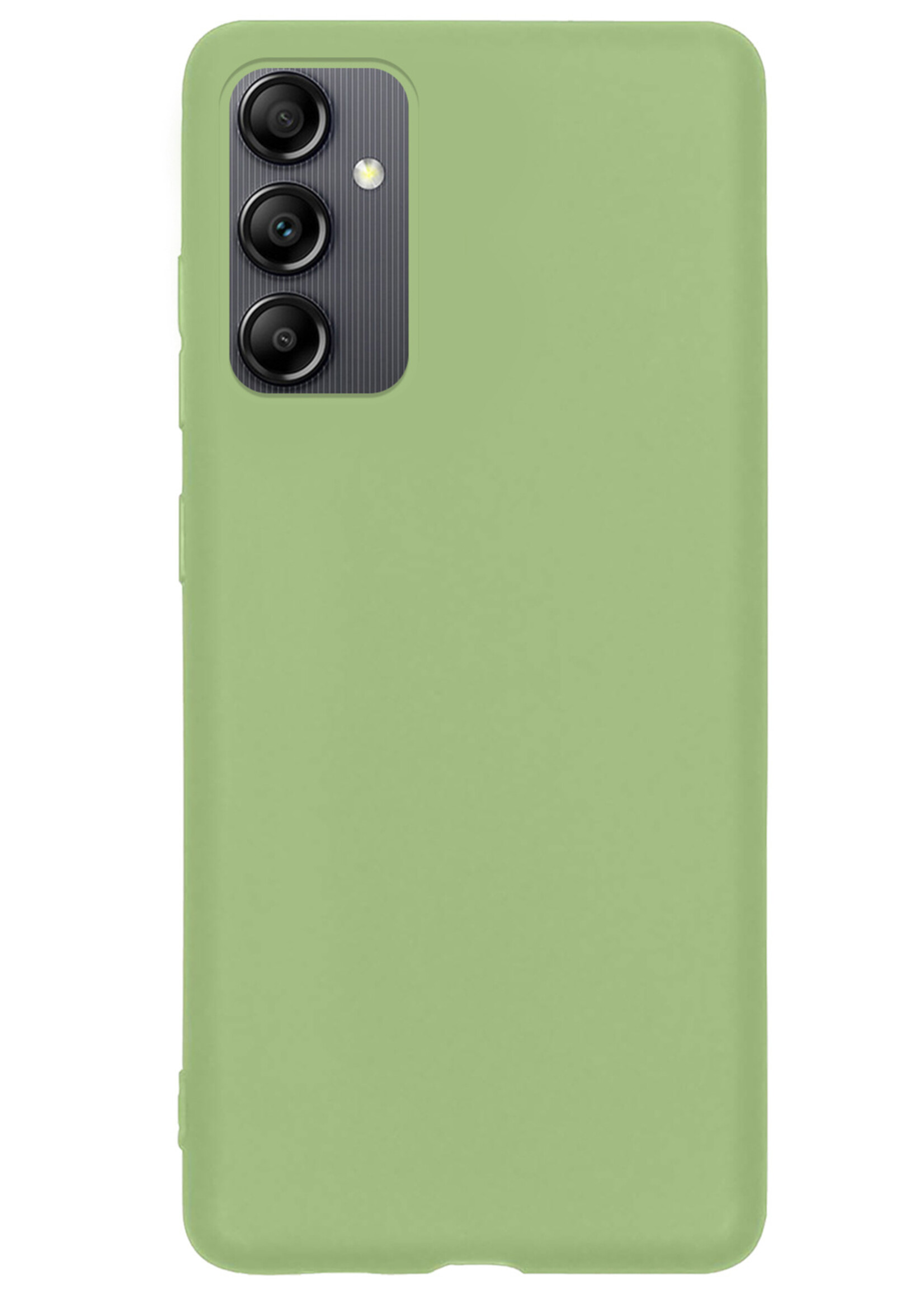 BTH Hoesje Geschikt voor Samsung A14 Hoesje Siliconen Case Hoes - Hoes Geschikt voor Samsung Galaxy A14 Hoes Cover Case - Groen - 2 PACK