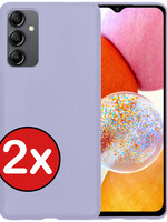 BTH BTH Samsung Galaxy A14 Hoesje Siliconen - Lila - 2 PACK