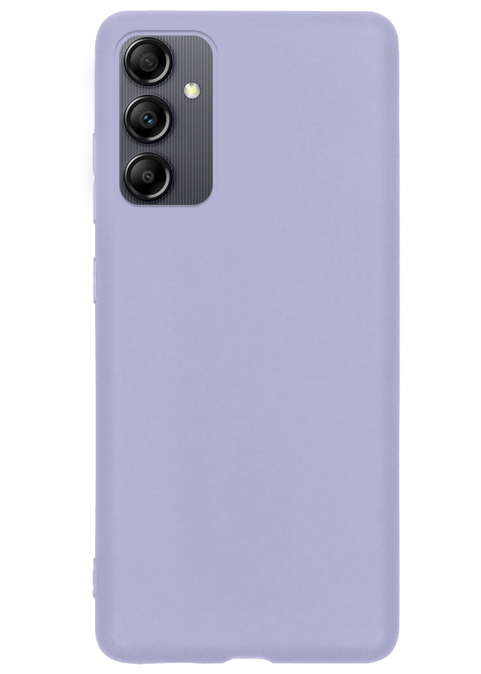 BTH Hoesje Geschikt voor Samsung A14 Hoesje Siliconen Case Hoes - Hoes Geschikt voor Samsung Galaxy A14 Hoes Cover Case - Lila - 2 PACK