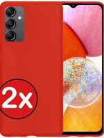 BTH BTH Samsung Galaxy A14 Hoesje Siliconen - Rood - 2 PACK