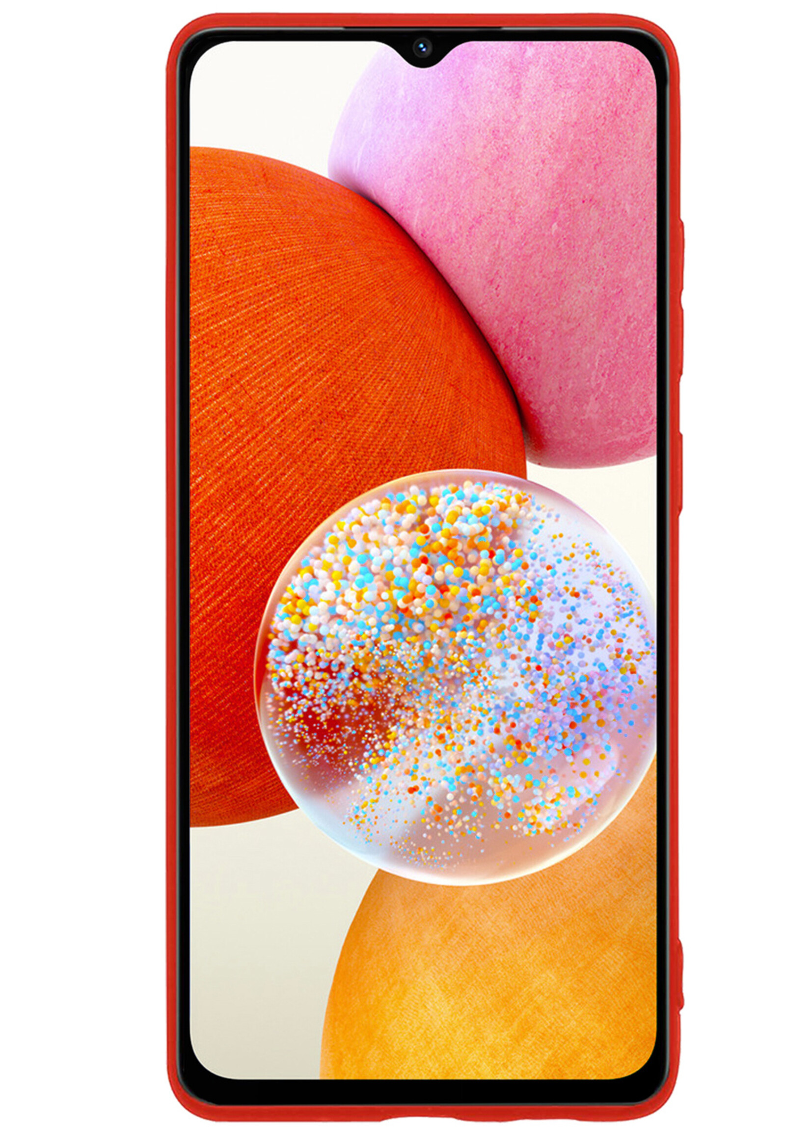 BTH Hoesje Geschikt voor Samsung A14 Hoesje Siliconen Case Hoes - Hoes Geschikt voor Samsung Galaxy A14 Hoes Cover Case - Rood - 2 PACK