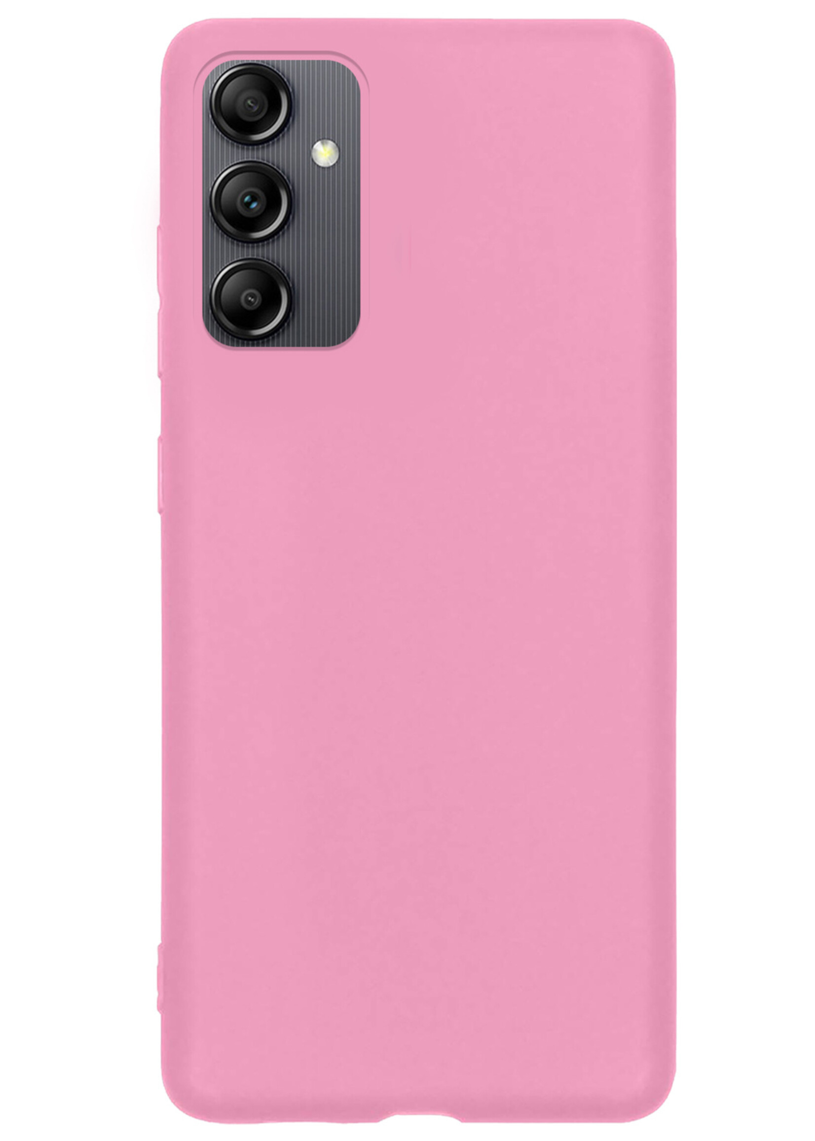 BTH Hoesje Geschikt voor Samsung A14 Hoesje Siliconen Case Hoes - Hoes Geschikt voor Samsung Galaxy A14 Hoes Cover Case - Roze - 2 PACK