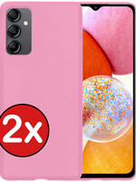 BTH BTH Samsung Galaxy A14 Hoesje Siliconen - Lichtroze - 2 PACK