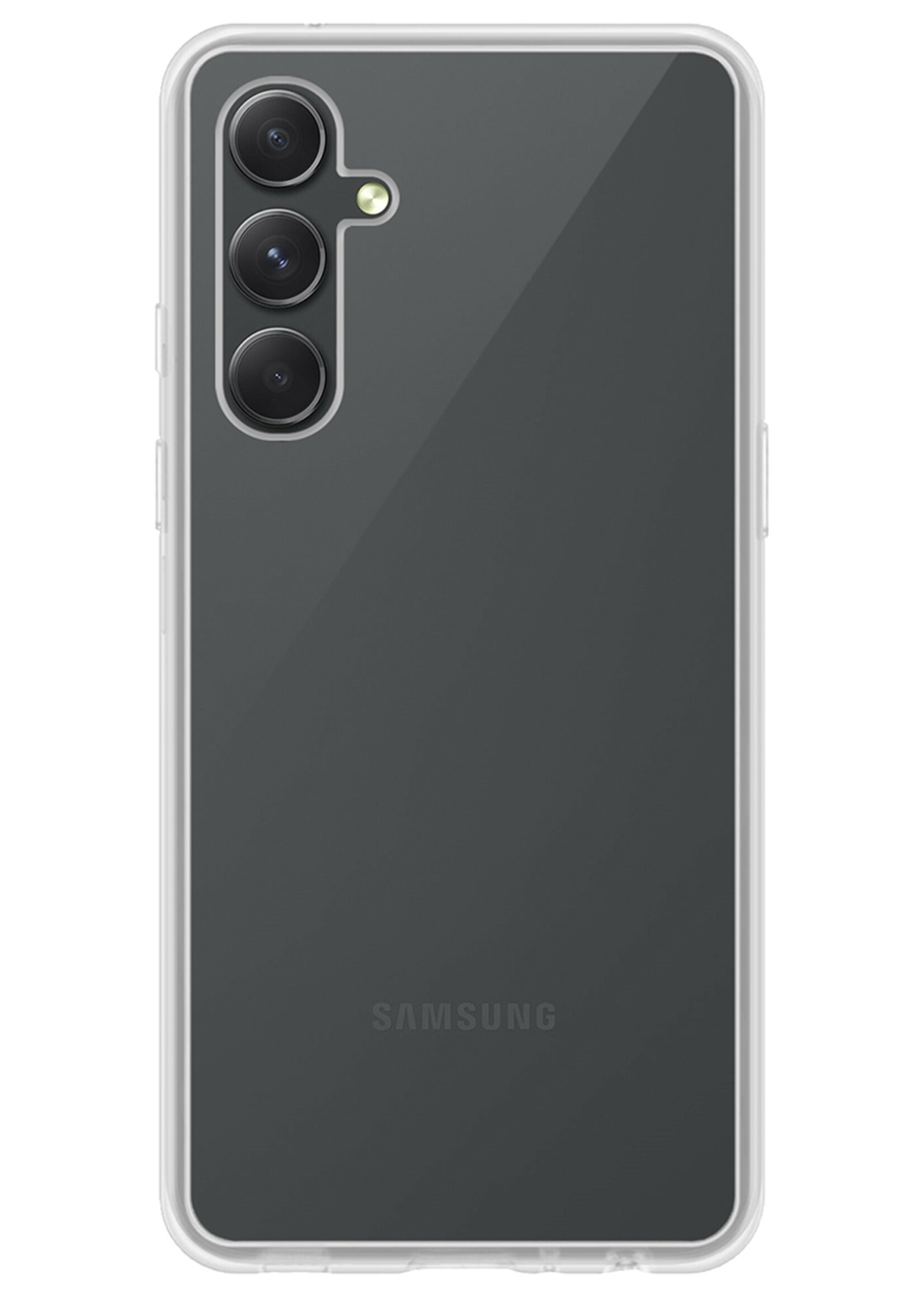 BTH Hoesje Geschikt voor Samsung A14 Hoesje Siliconen Case Hoes Met 2x Screenprotector - Hoes Geschikt voor Samsung Galaxy A14 Hoes Cover Case - Transparant