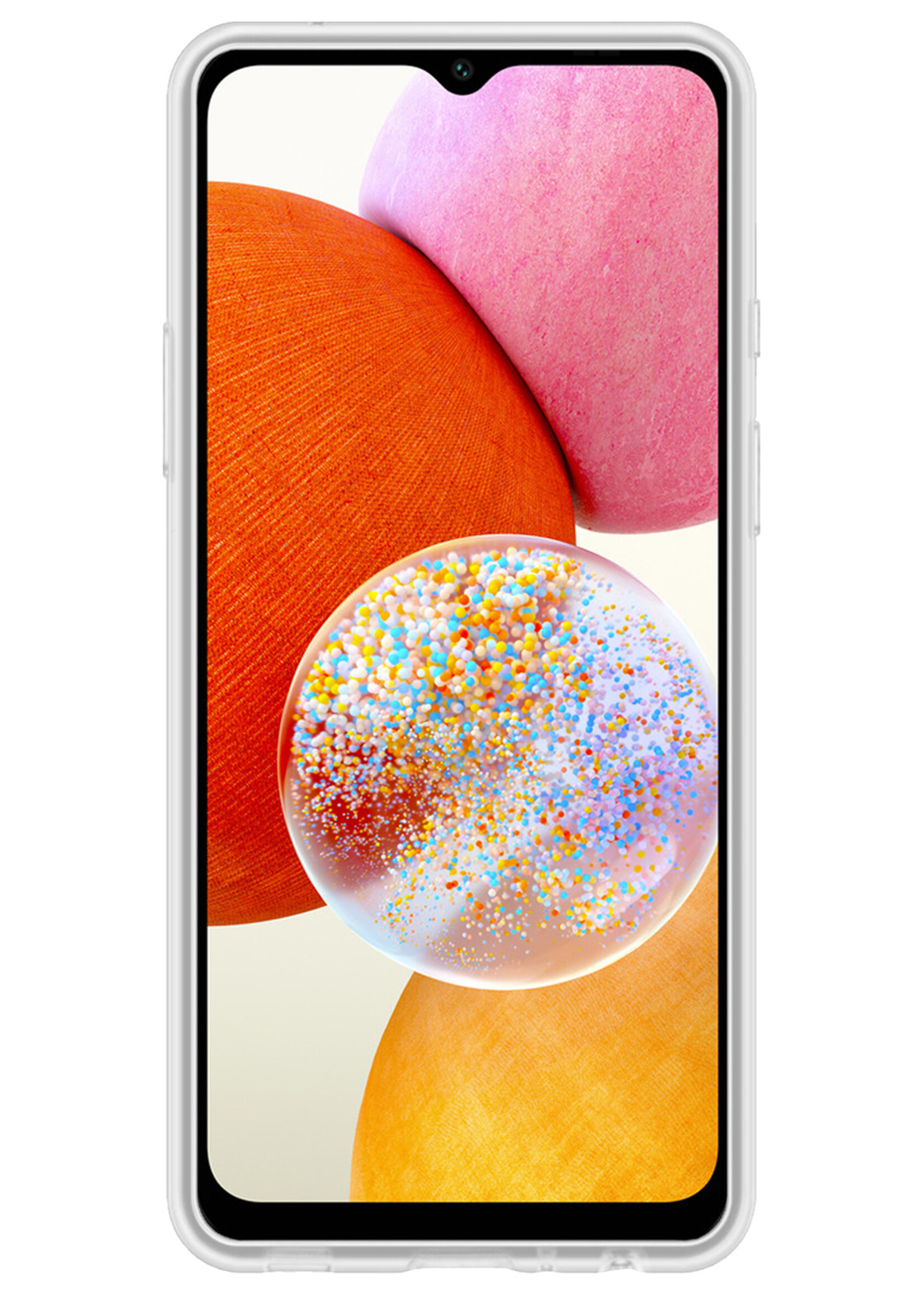 BTH Hoesje Geschikt voor Samsung A14 Hoesje Siliconen Case Hoes - Hoes Geschikt voor Samsung Galaxy A14 Hoes Cover Case - Transparant - 2 PACK