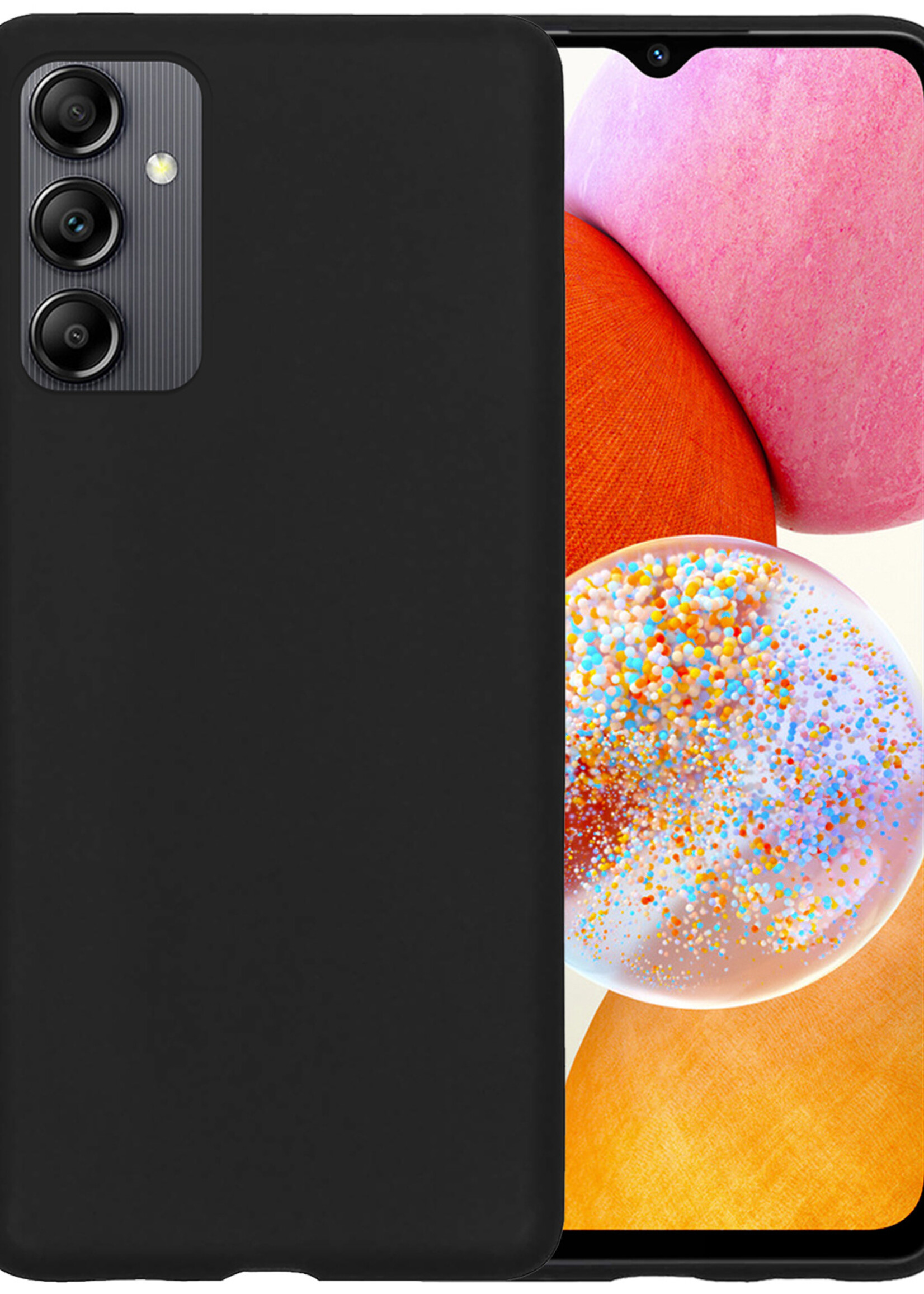BTH Samsung A14 Hoesje Siliconen Case Cover - Samsung Galaxy A14 Hoesje Cover Hoes Siliconen - Zwart