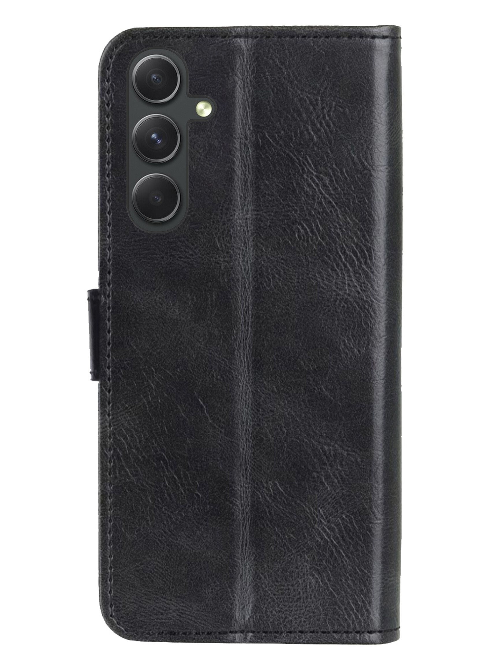 BTH Hoesje Geschikt voor Samsung A14 Hoesje Book Case Hoes Portemonnee Cover Walletcase Met Screenprotector - Hoes Geschikt voor Samsung Galaxy A14 Hoes Bookcase Hoesje - Zwart
