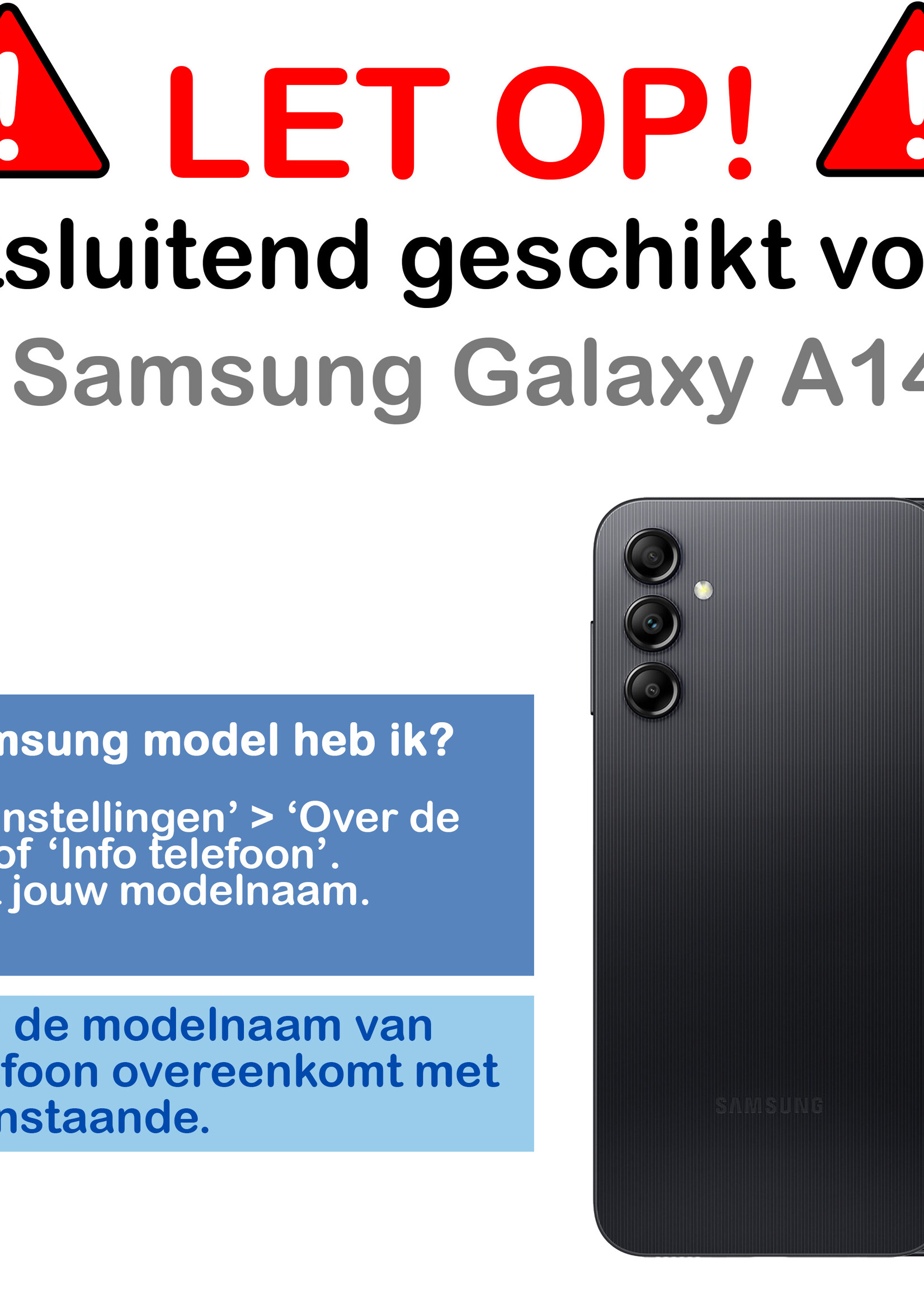 BTH Hoesje Geschikt voor Samsung A14 Hoesje Met Pasjeshouder Siliconen Case Met Kaarthouder Met Screenprotector - Hoes Geschikt voor Samsung Galaxy A14 Hoesje Shock Proof Case - Transparant