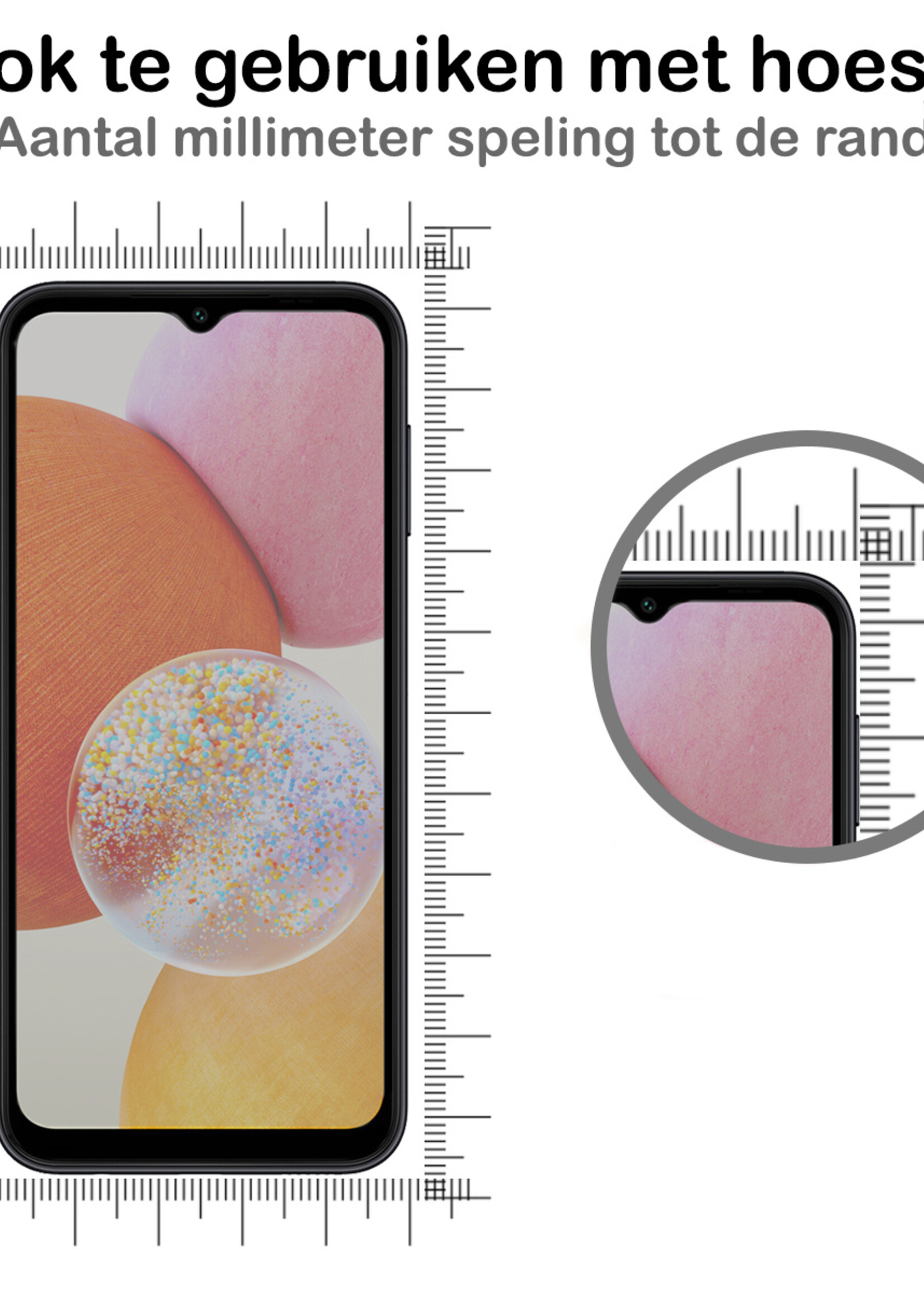 BTH Screenprotector Geschikt voor Samsung A14 Screenprotector Privacy Glas Gehard Full Cover - Screenprotector Geschikt voor Samsung Galaxy A14 Screenprotector Privacy Tempered Glass - 2 PACK