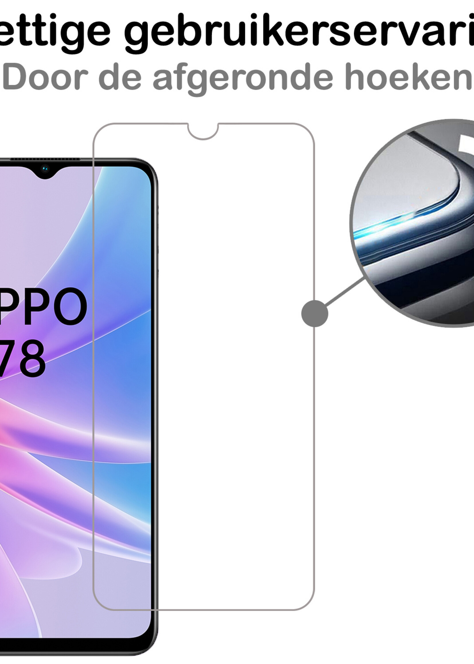 BTH Screenprotector Geschikt voor OPPO A78 5G Screenprotector Glas Gehard Tempered Glass - Screenprotector Geschikt voor OPPO A78 Screen Protector Screen Cover - 3 PACK