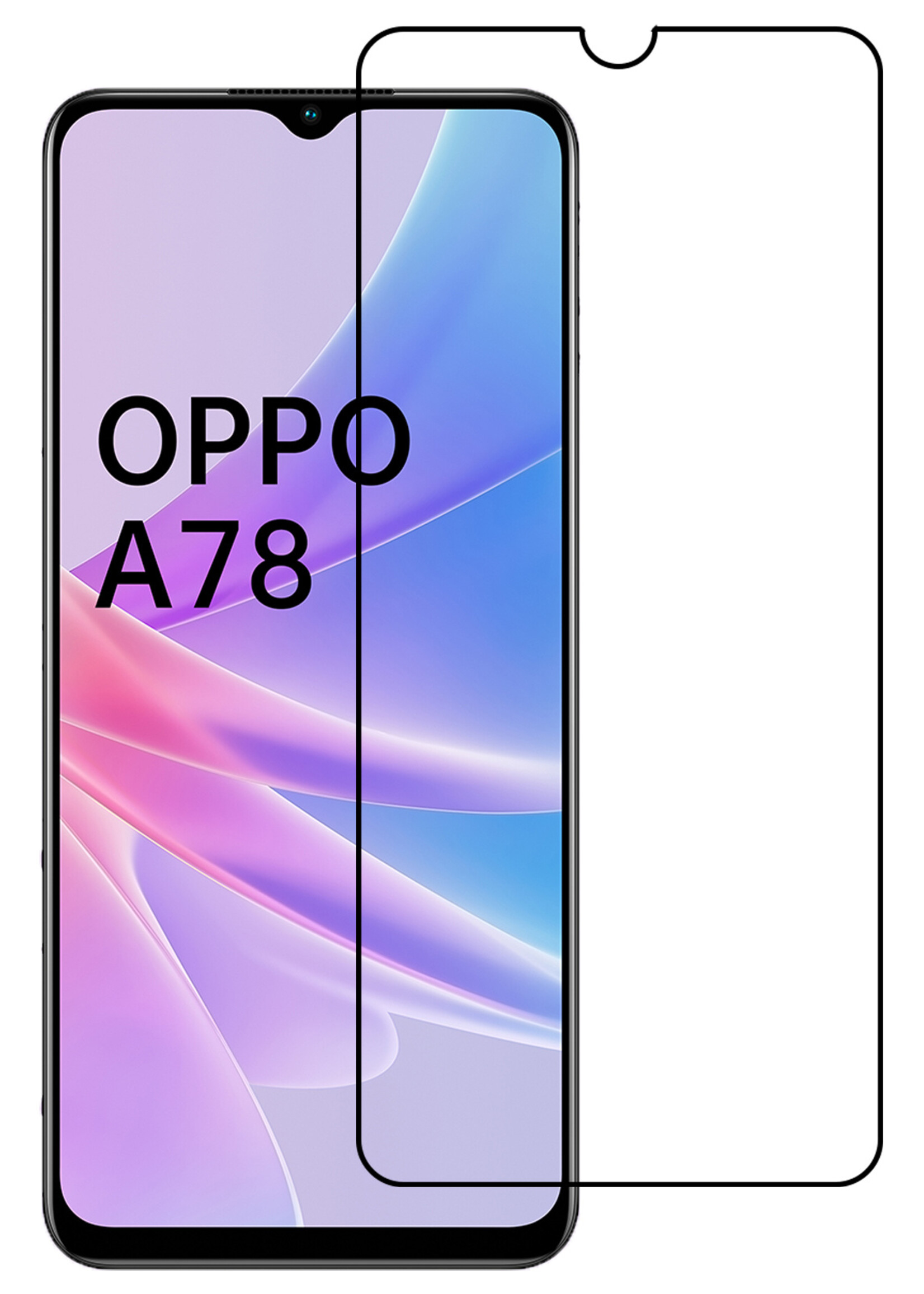 BTH OPPO A78 Screenprotector Glas Gehard Tempered Glass Full Cover - OPPO A78 Screen Protector Screen Cover