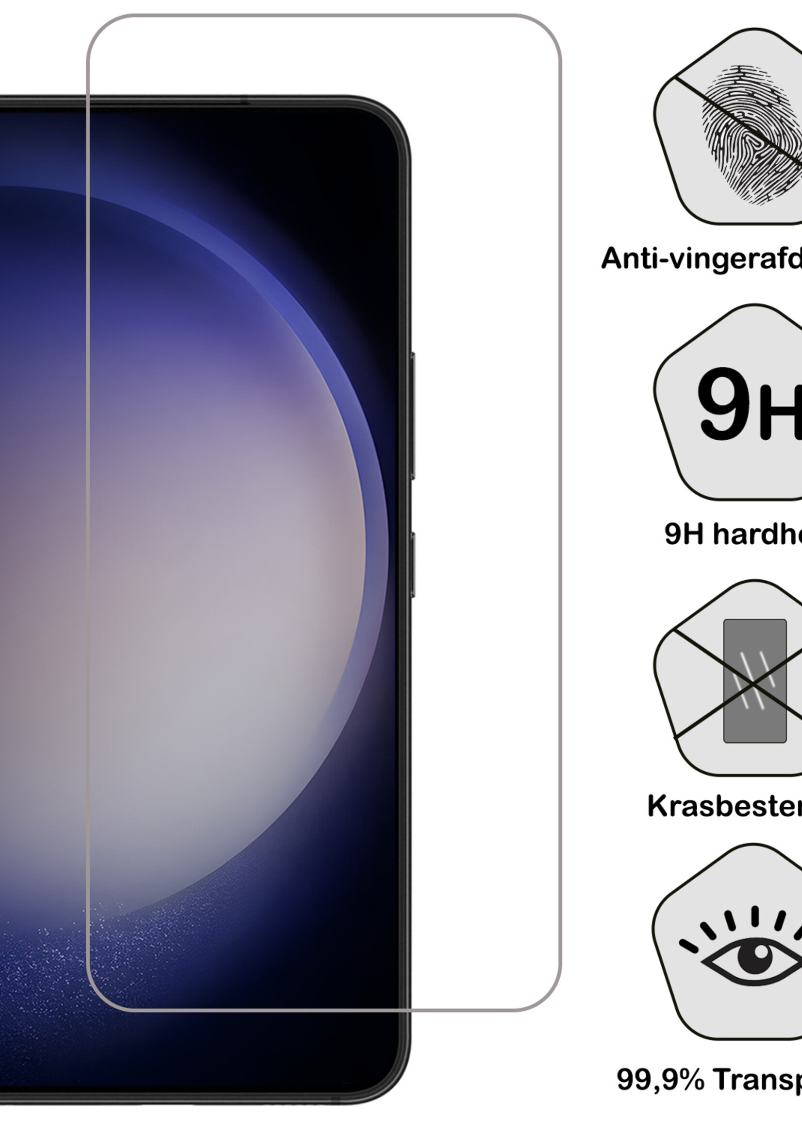 BTH Screenprotector Geschikt voor Samsung S23 Screenprotector Glas Gehard Met Dichte Notch - Screenprotector Geschikt voor Samsung Galaxy S23 Screen Protector Glas Tempered Glass - 2 PACK