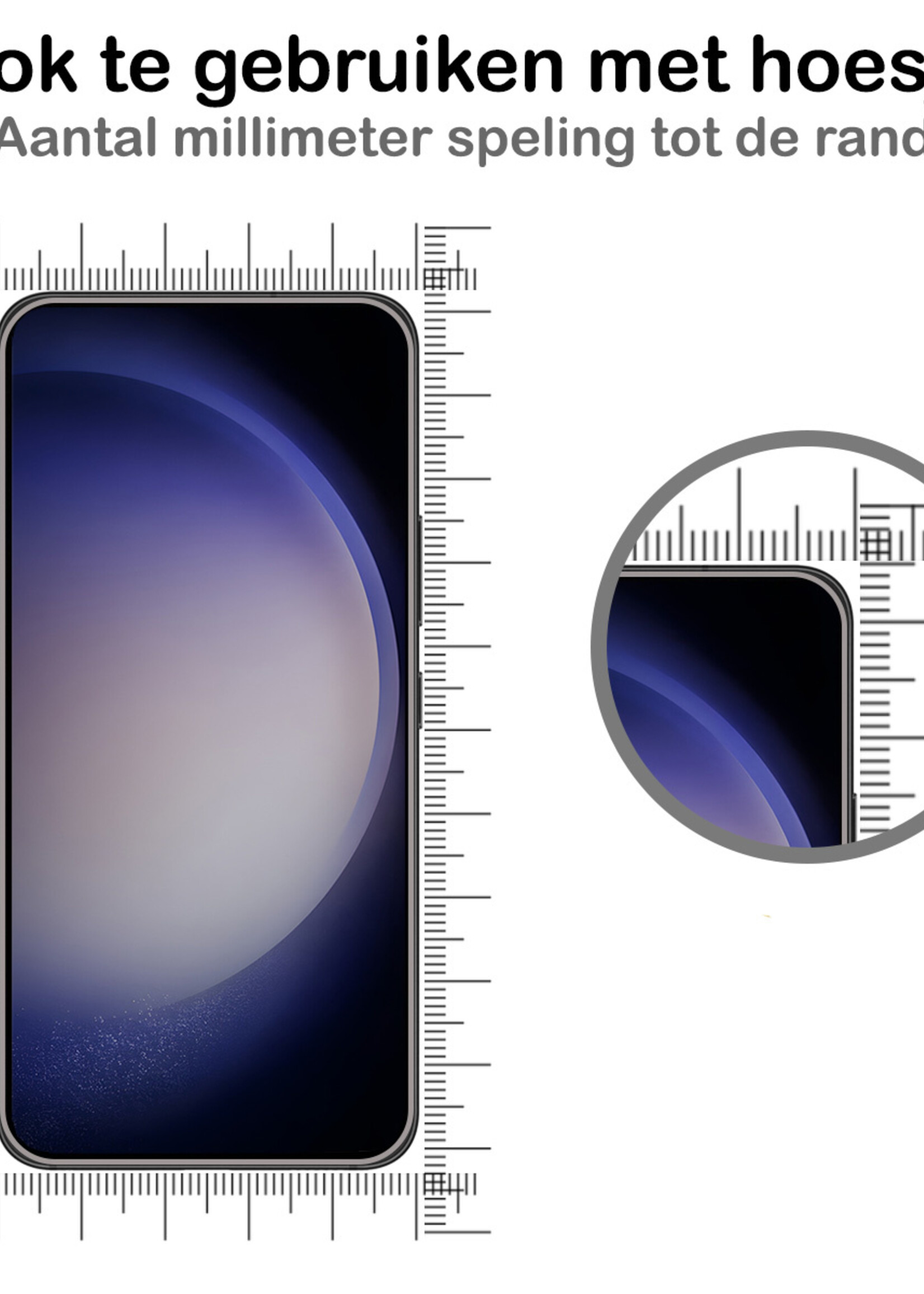 BTH Screenprotector Geschikt voor Samsung S23 Screenprotector Glas Gehard Met Dichte Notch - Screenprotector Geschikt voor Samsung Galaxy S23 Screen Protector Glas Tempered Glass - 2 PACK