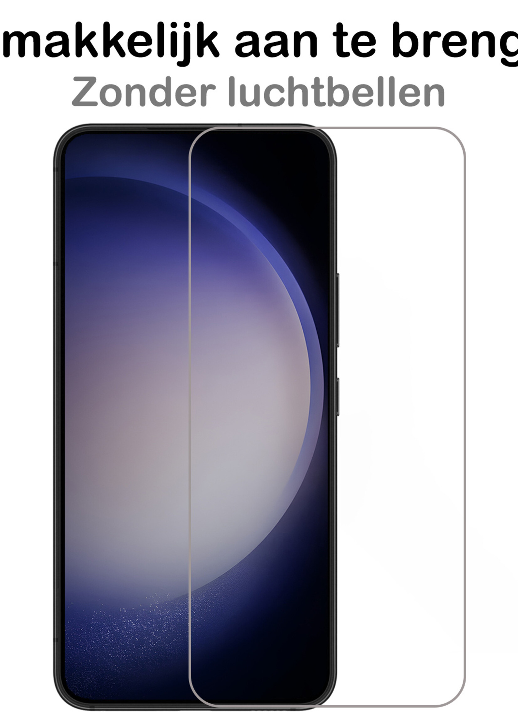 BTH Screenprotector Geschikt voor Samsung S23 Screenprotector Glas Gehard Met Dichte Notch - Screenprotector Geschikt voor Samsung Galaxy S23 Screen Protector Glas Tempered Glass - 2 PACK