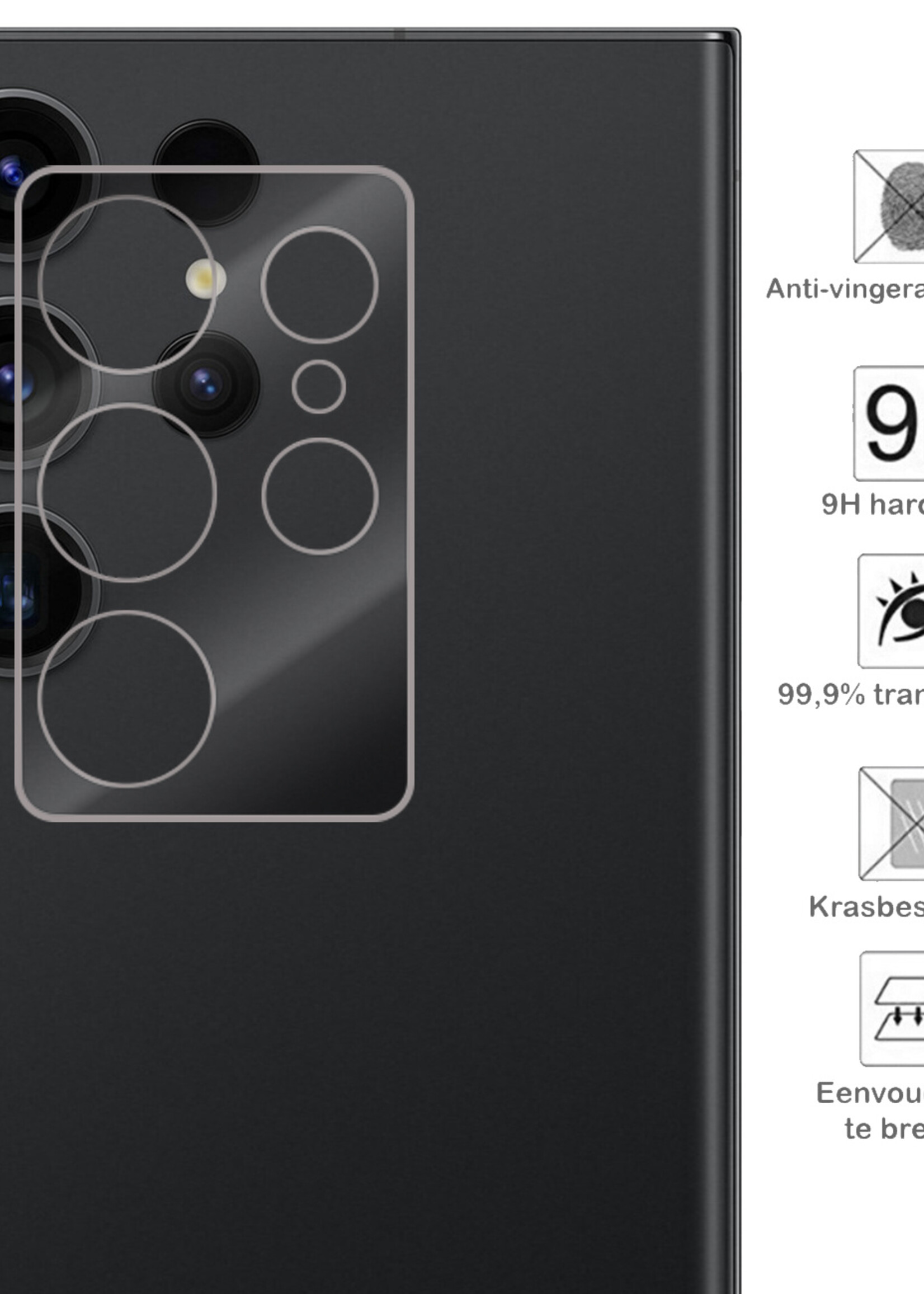 BTH Samsung S23 Ultra Screenprotector Glas Camera Protectie - Samsung Galaxy S23 Ultra Camera Screen Protector