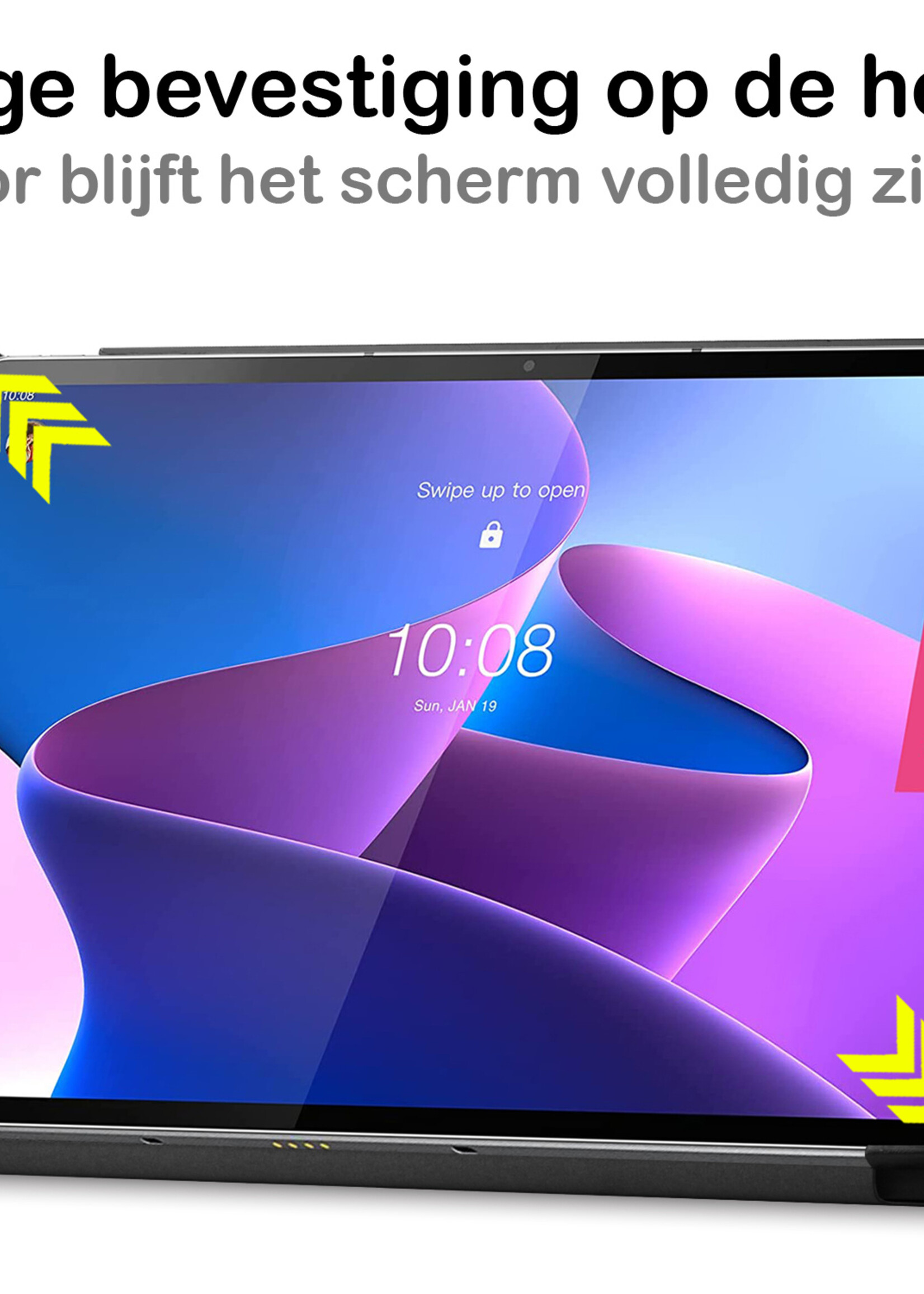 BTH Lenovo Tab P12 Pro Hoes Book Case Hoesje Luxe Cover - Lenovo Tab P12 Pro Hoesje - Zwart