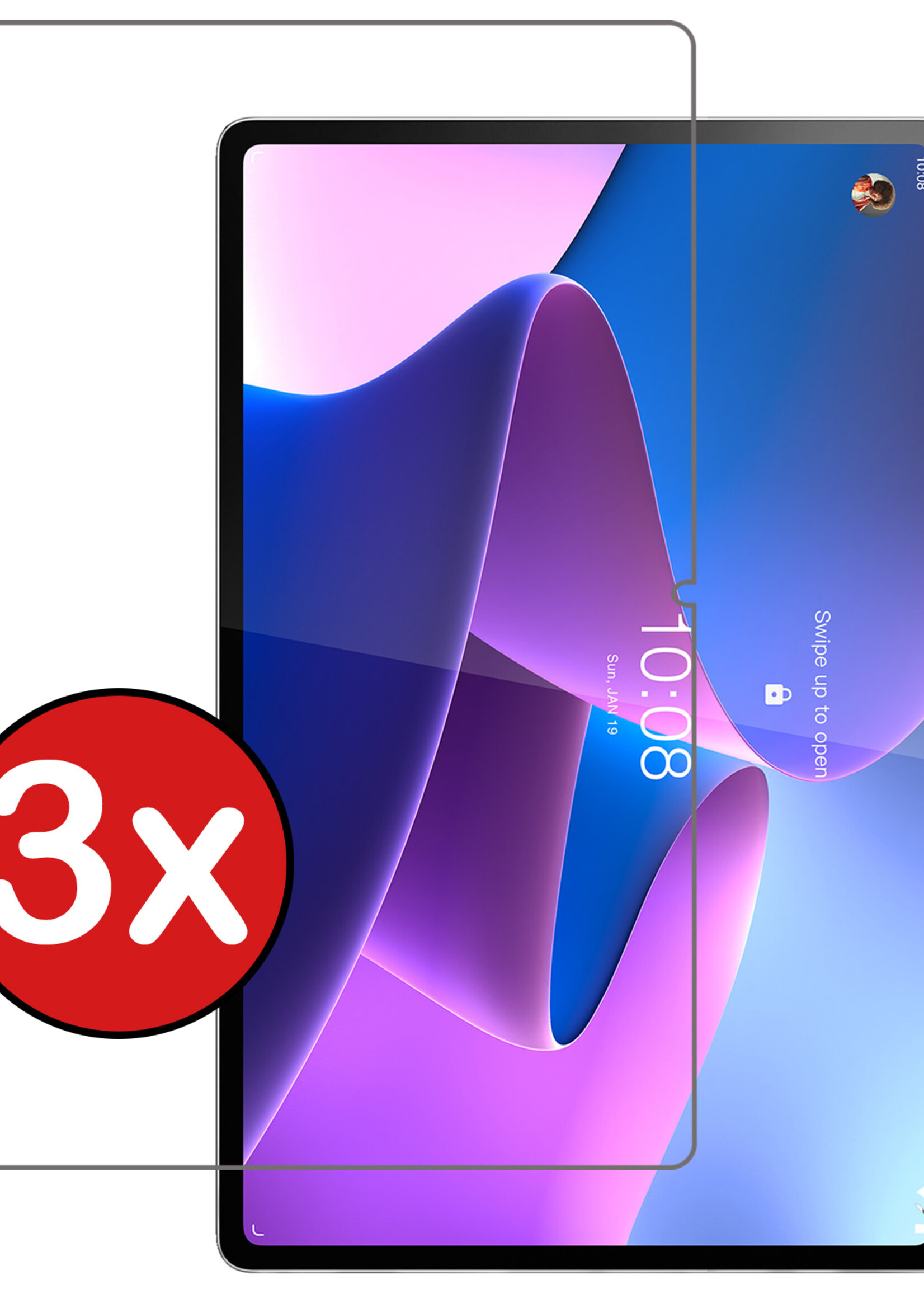BTH Screenprotector Geschikt voor Lenovo Tab P12 Pro Screenprotector Tempered Glass Screen Protector Gehard Glas - Screenprotector Geschikt voor Lenovo Tab P12 Pro Screenprotector Glas - 3 PACK