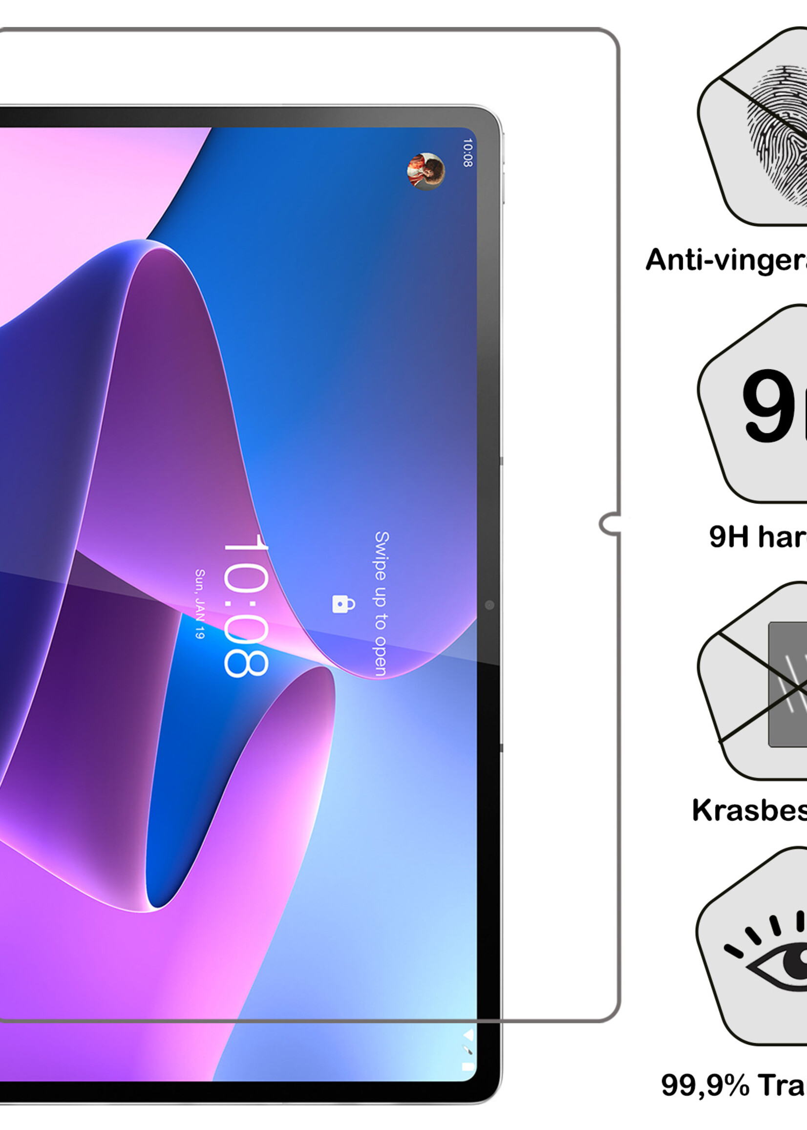 BTH Screenprotector Geschikt voor Lenovo Tab P12 Pro Screenprotector Tempered Glass Screen Protector Gehard Glas - Screenprotector Geschikt voor Lenovo Tab P12 Pro Screenprotector Glas - 3 PACK