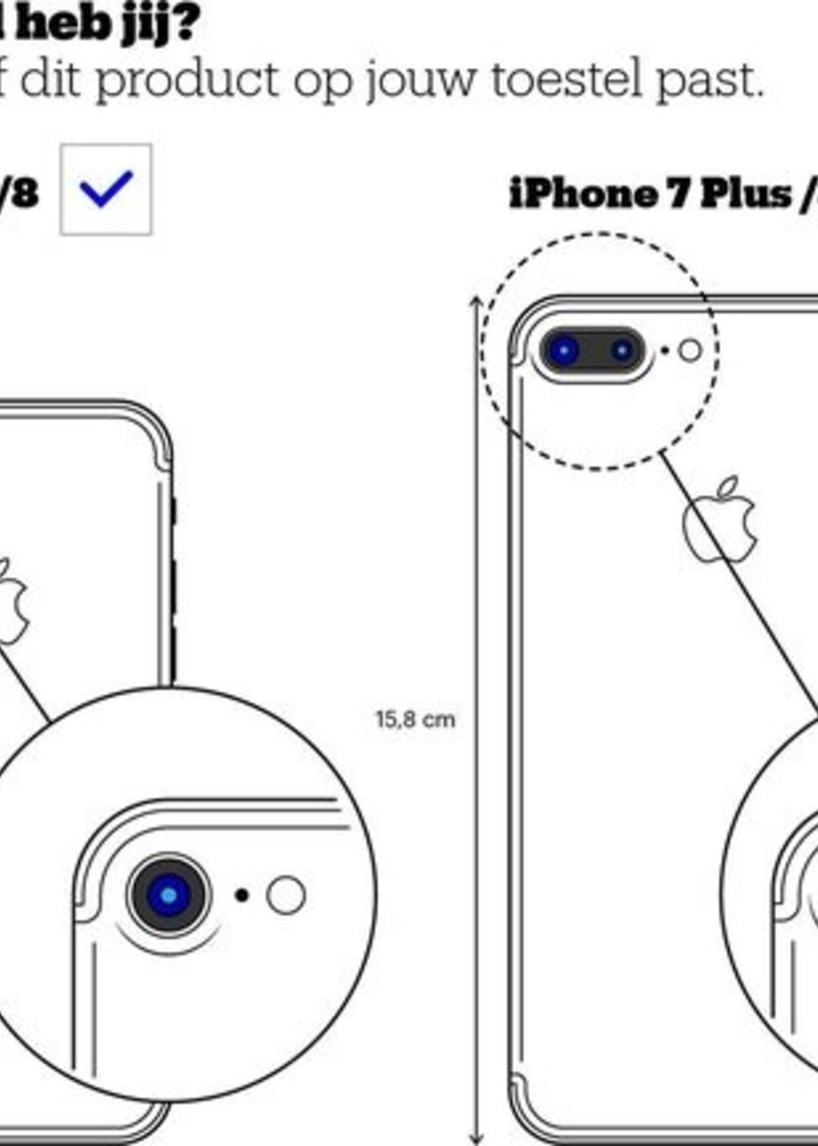 BTH Hoesje Geschikt voor iPhone 7 Hoesje Siliconen Shock Proof Case Hoes - Hoes Geschikt voor iPhone 7 Hoes Cover Case Shockproof - Transparant