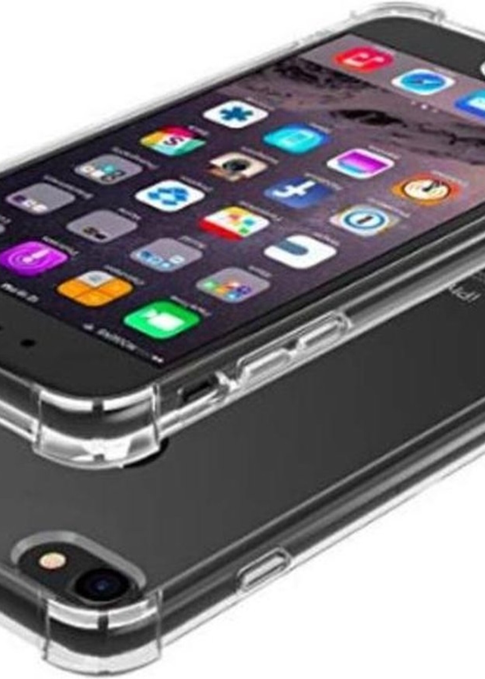 BTH Hoesje Geschikt voor iPhone 7/8/SE 2020 Hoesje Siliconen Shock Proof Case Hoes - Hoes Geschikt voor iPhone 7/8/SE 2020 Hoes Cover Case Shockproof - Transparant
