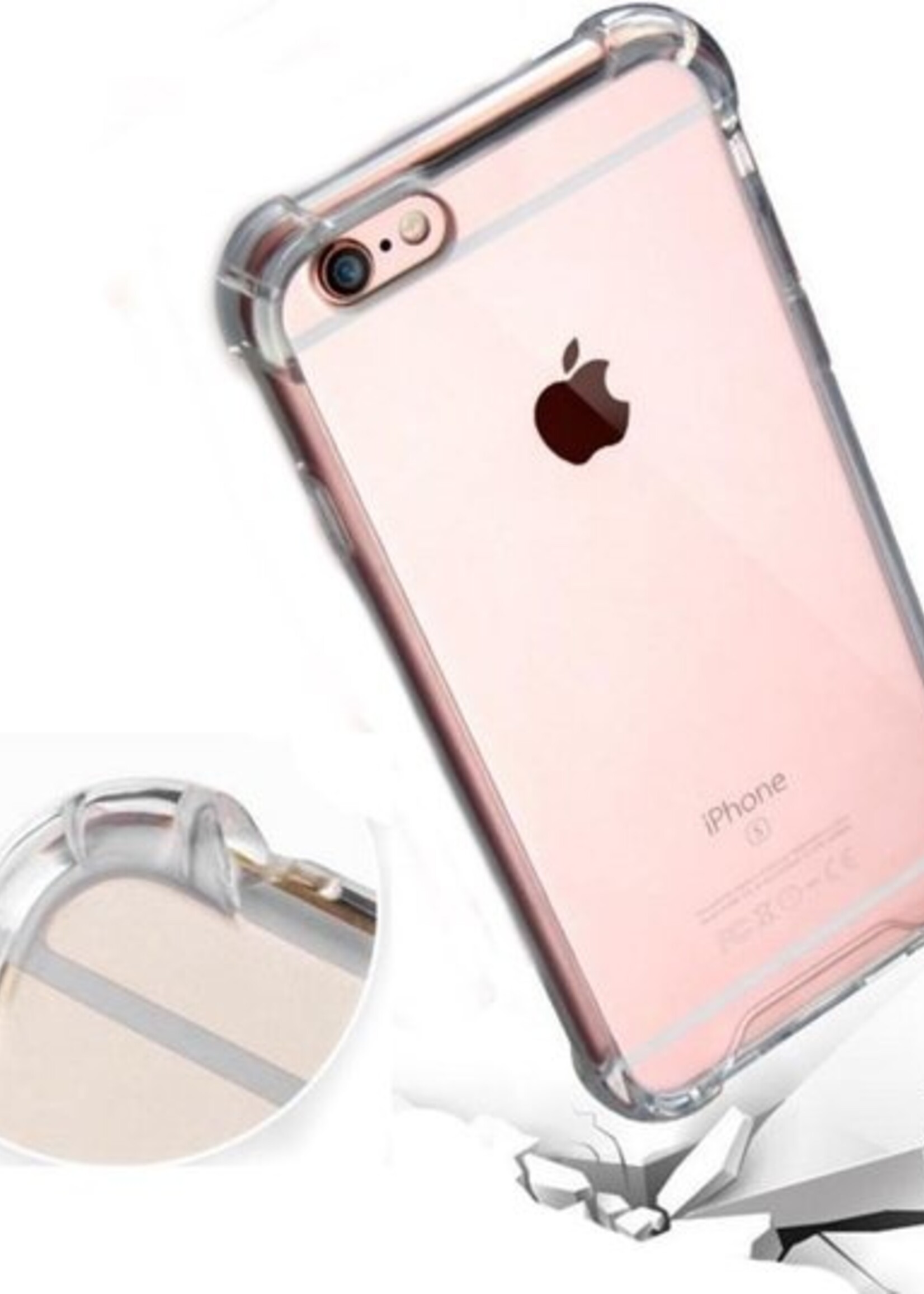 BTH Hoesje Geschikt voor iPhone 7/8 Plus Hoesje Siliconen Shock Proof Case Hoes - Hoes Geschikt voor iPhone 7/8 Plus Hoes Cover Case Shockproof - Transparant
